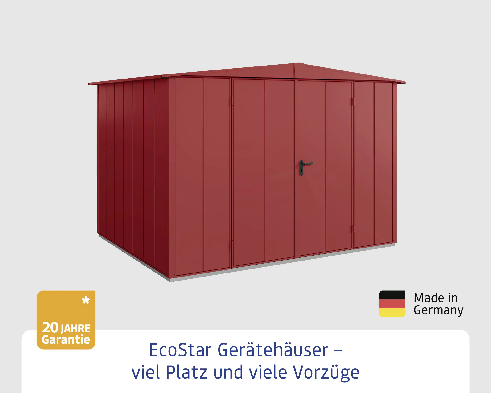 EcoStar Gerätehaus Elegant-S Typ 3 323,6 x 247,7 x 219,4 cm purpurrot