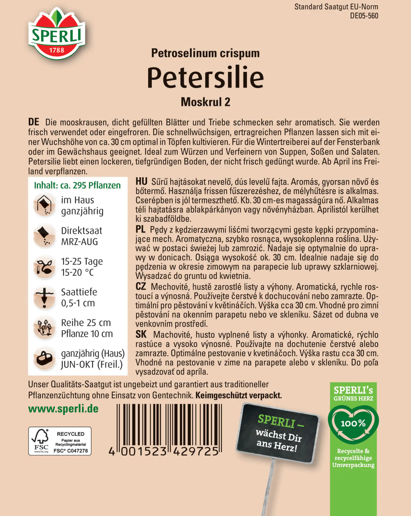 Sperli Petersilie Moskrul 2