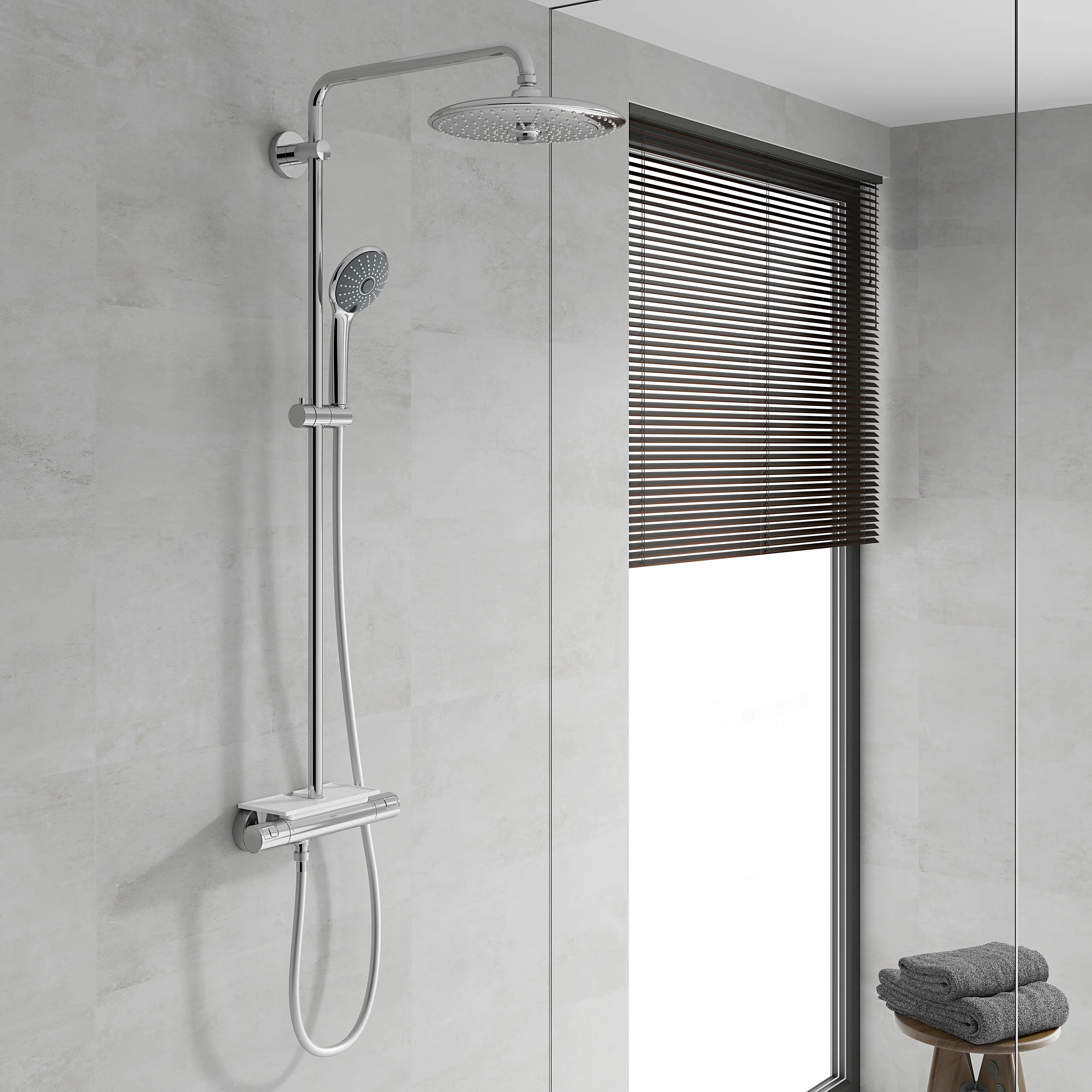 Grohe Kopfbrause chrom, mit 3 Strahlarten: Rain, SmartRain, Massage