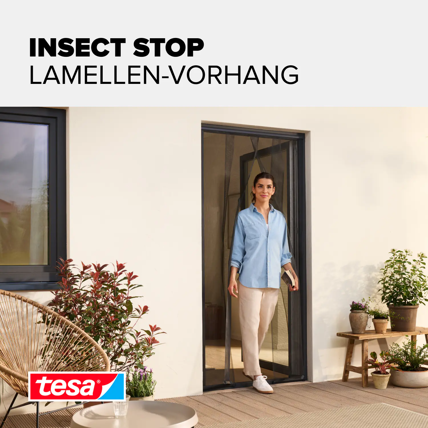 tesa Insektenschutz-Lamellenvorhang STANDARD weiß 0,95 m x 2,20 m weiß