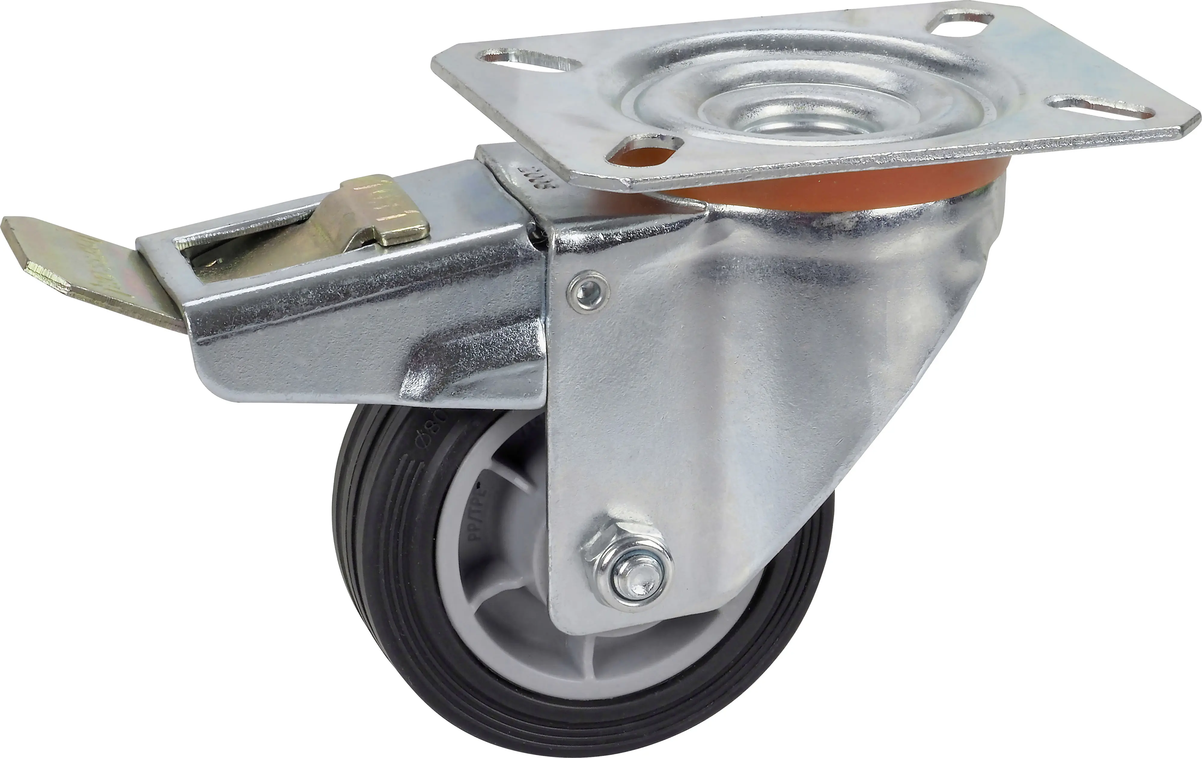 Geräte-Lenkrolle mit Totalfeststeller 80 x 26 mm Tragkr. 50 kg