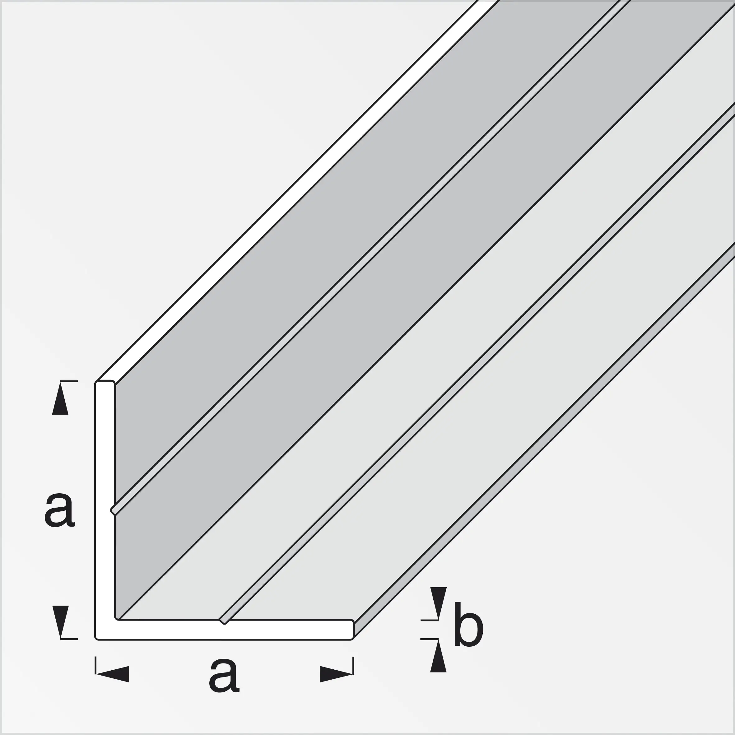 alfer Winkel 1 m, 15.5 x 1.5 mm Aluminium roh blank