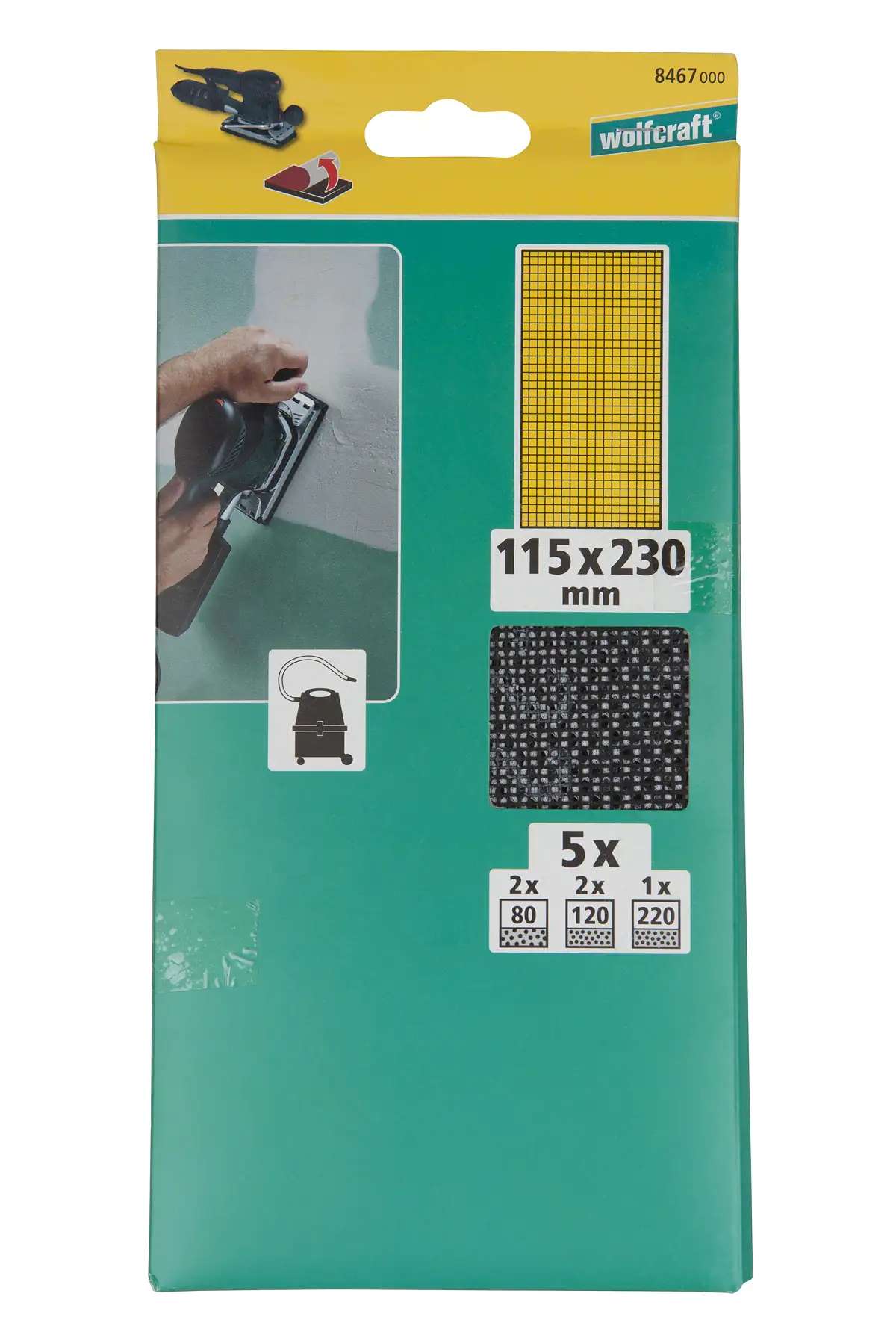 Wolfcraft Haft-Gitterleinen 115 x 230 mm 5 Stück Siliziumcarbid