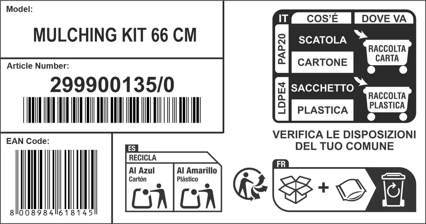 Alpina Mulchkeil 108 cm passend für Alpina Rasentraktor AT2 66 QA