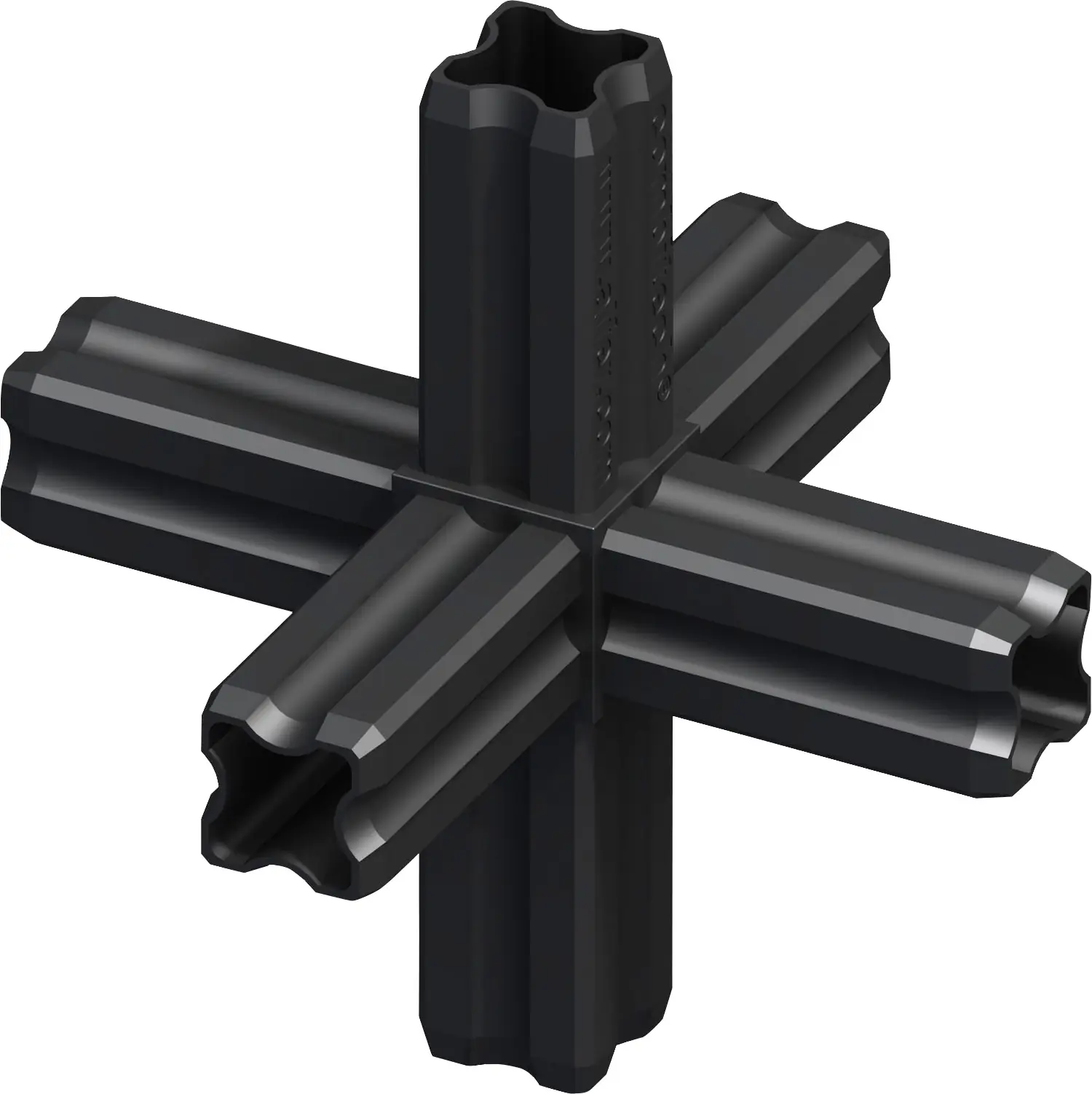 alfer Knoten-Verbinder 90º, 6 Zapfen 23.5 mm Kunststoff glatt schwarz
