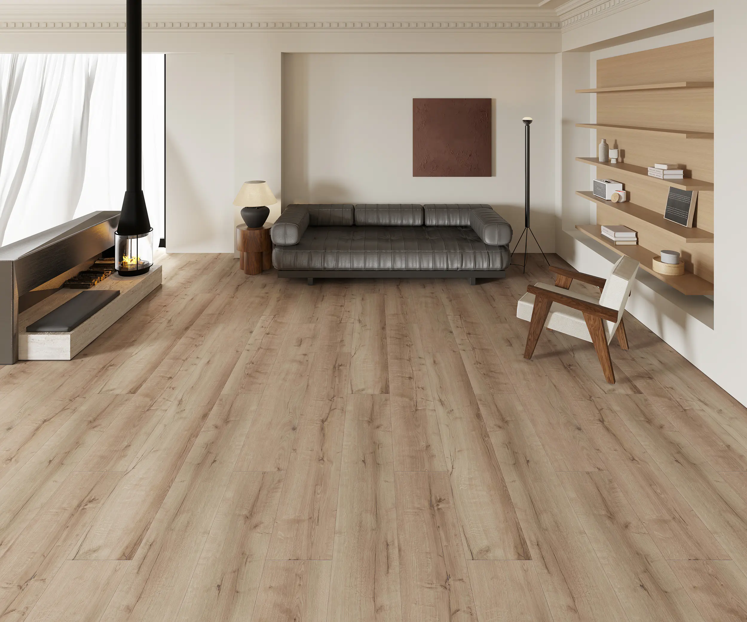 Decoflooring Vinylboden mit Trittschalldämmung Landhausdiele Eiche Plaza