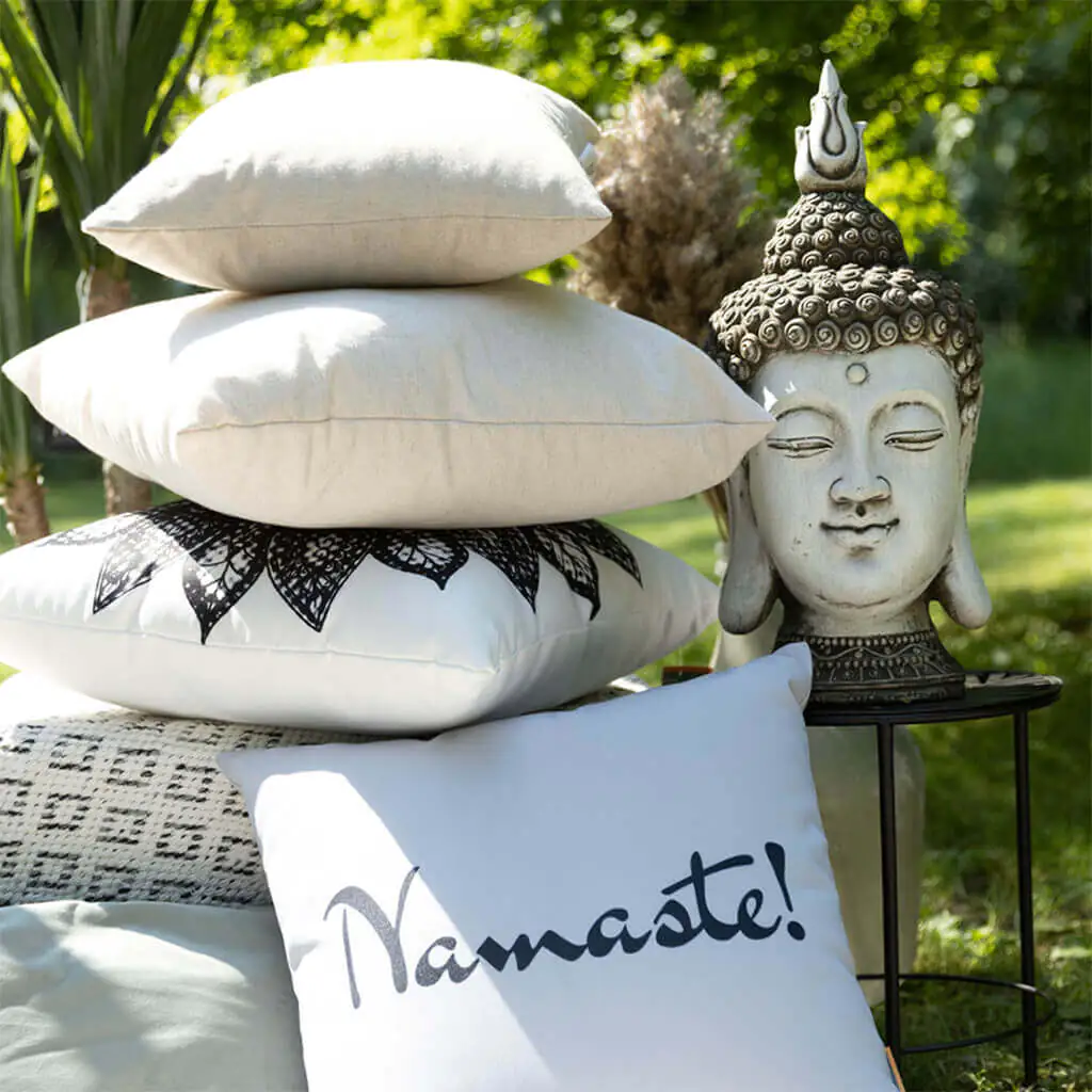 Primaster Wendekissen Namaste 45 x 45 cm, grau