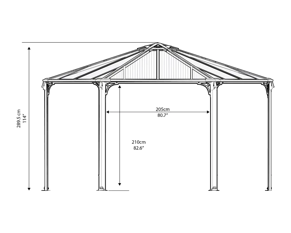 Canopia Pavillon Monaco 450 x 390 cm grau