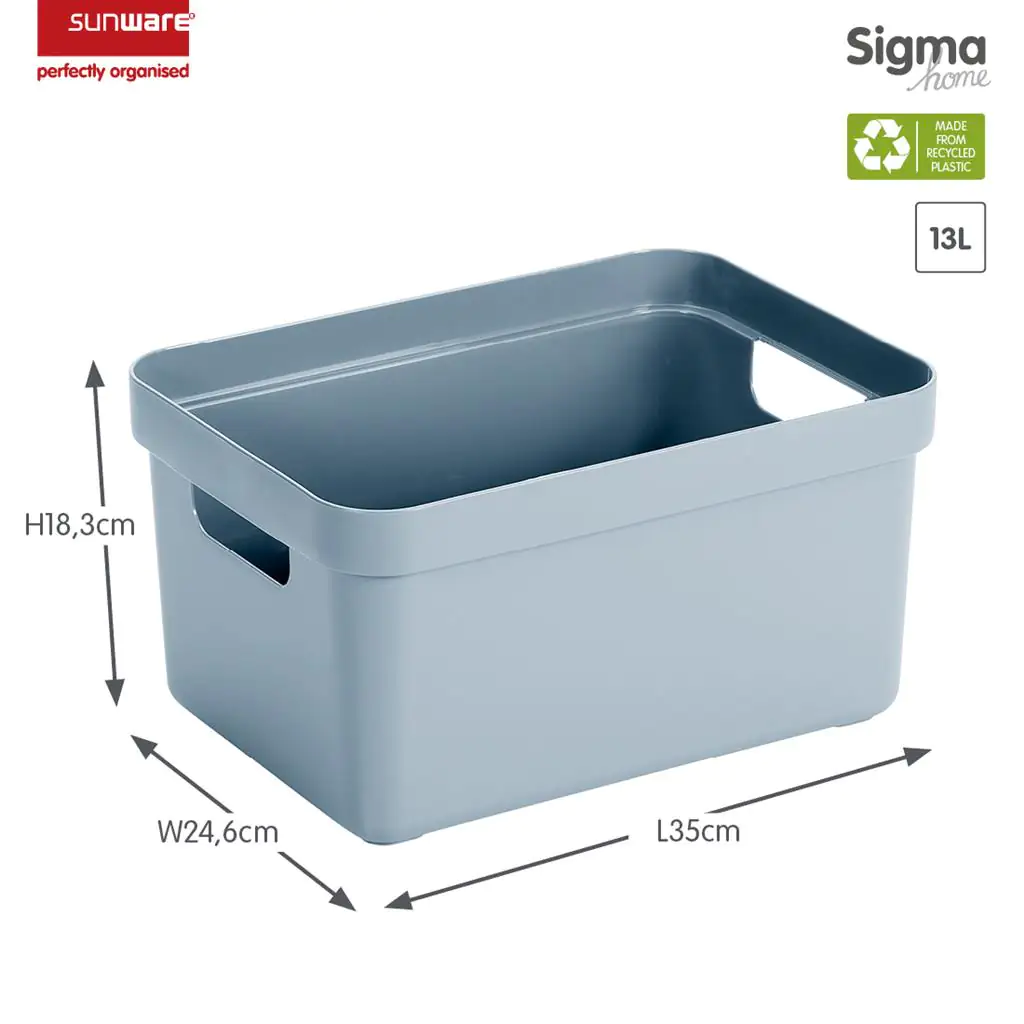 Sunware Aufbewahrungsbox Sigma Home mit Griffen 35,2 x 25,3 cm 13 L blaugrau
