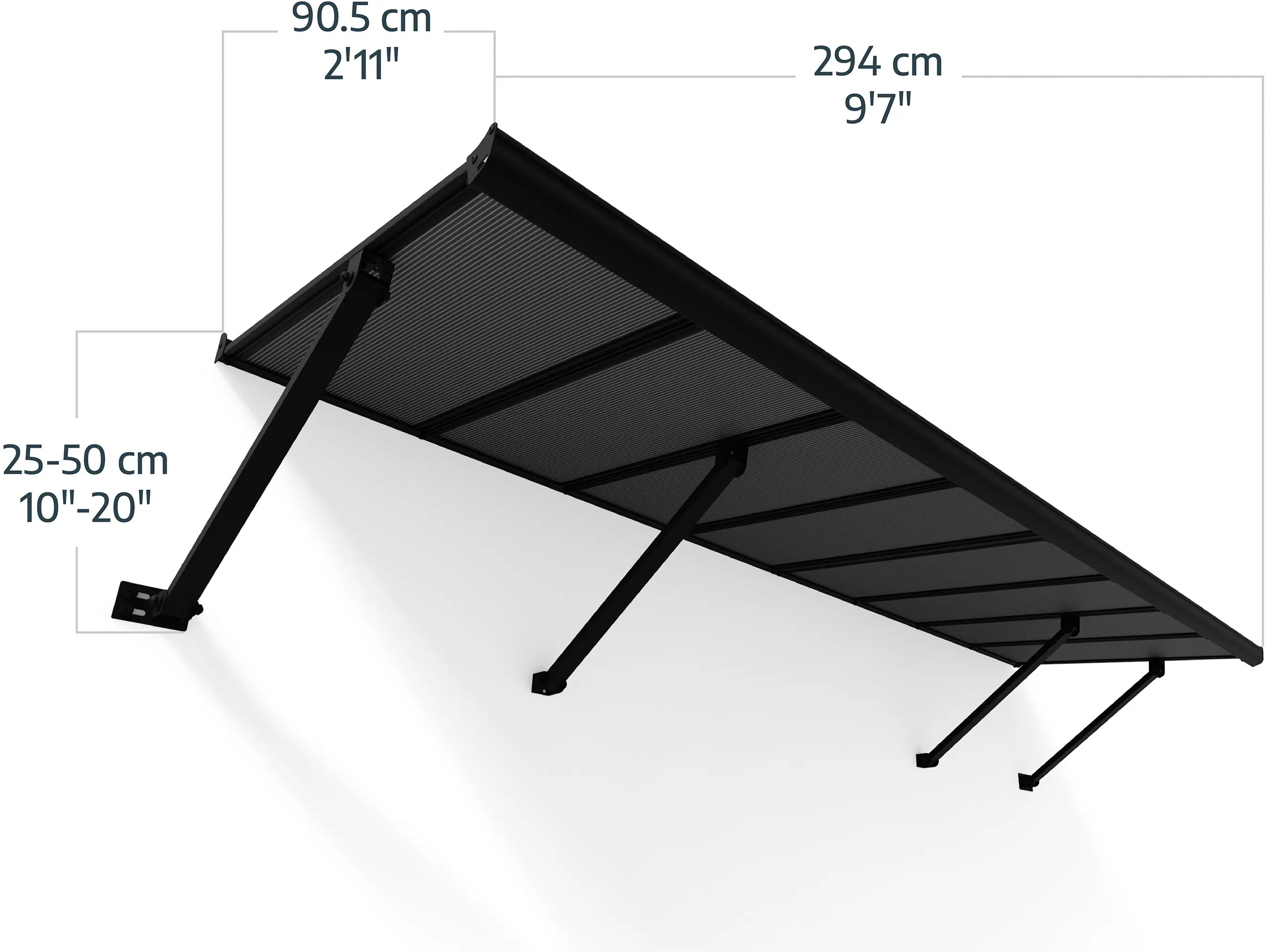 Canopia Vordach Augustine 294 x 90,5 cm grau 