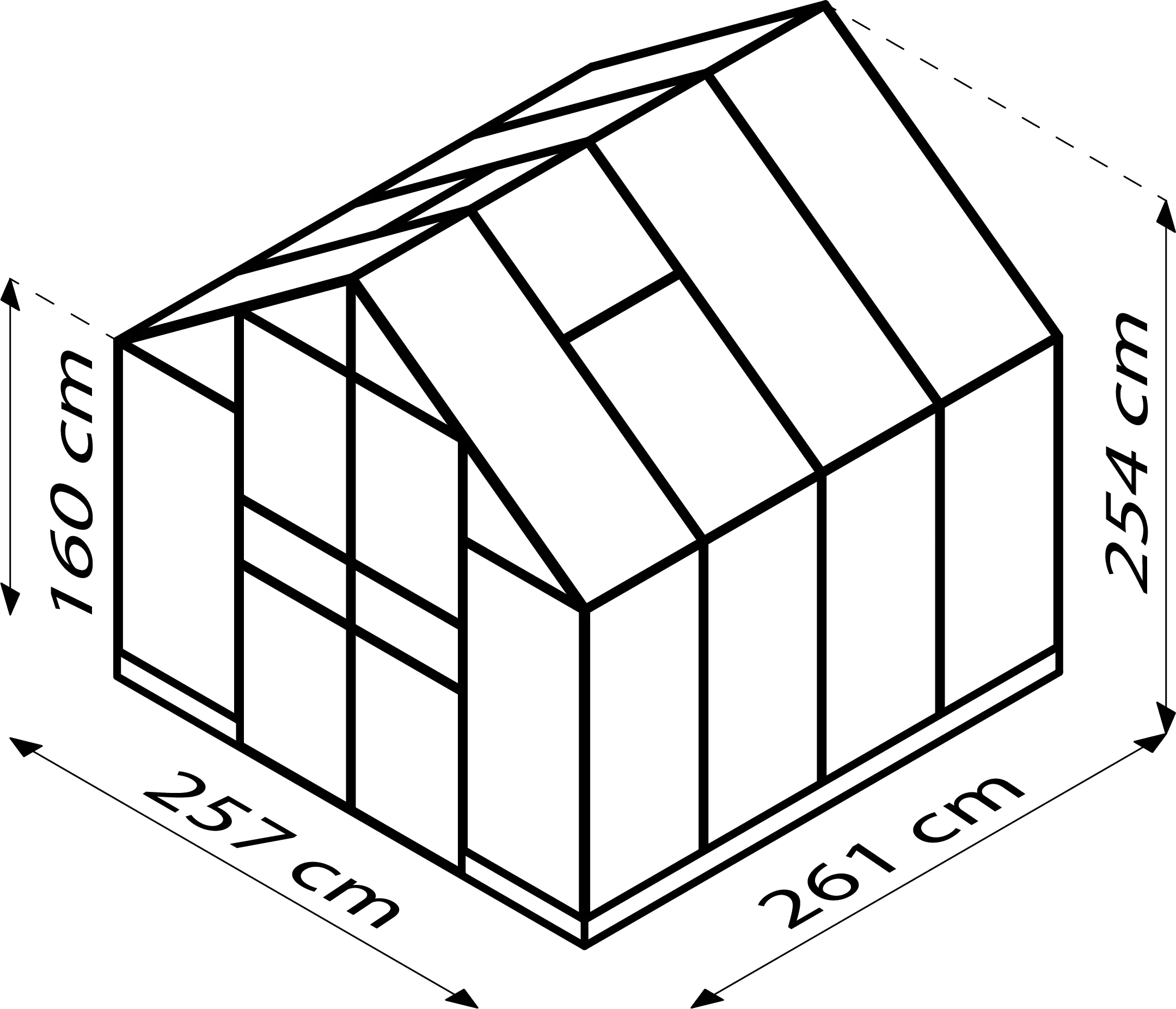 Vitavia Gewächshaus Domus 6700 257 x 261 cm 3 mm ESG