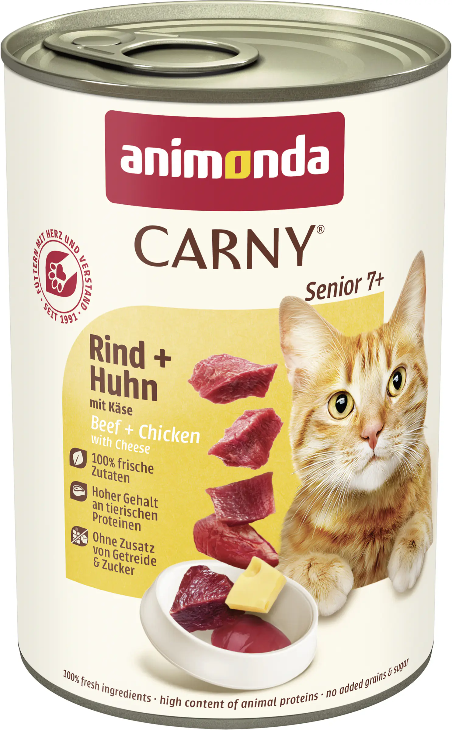 Animonda Carny Senior Katzennassfutter getreidefrei 400 g Rind, Huhn & Käse