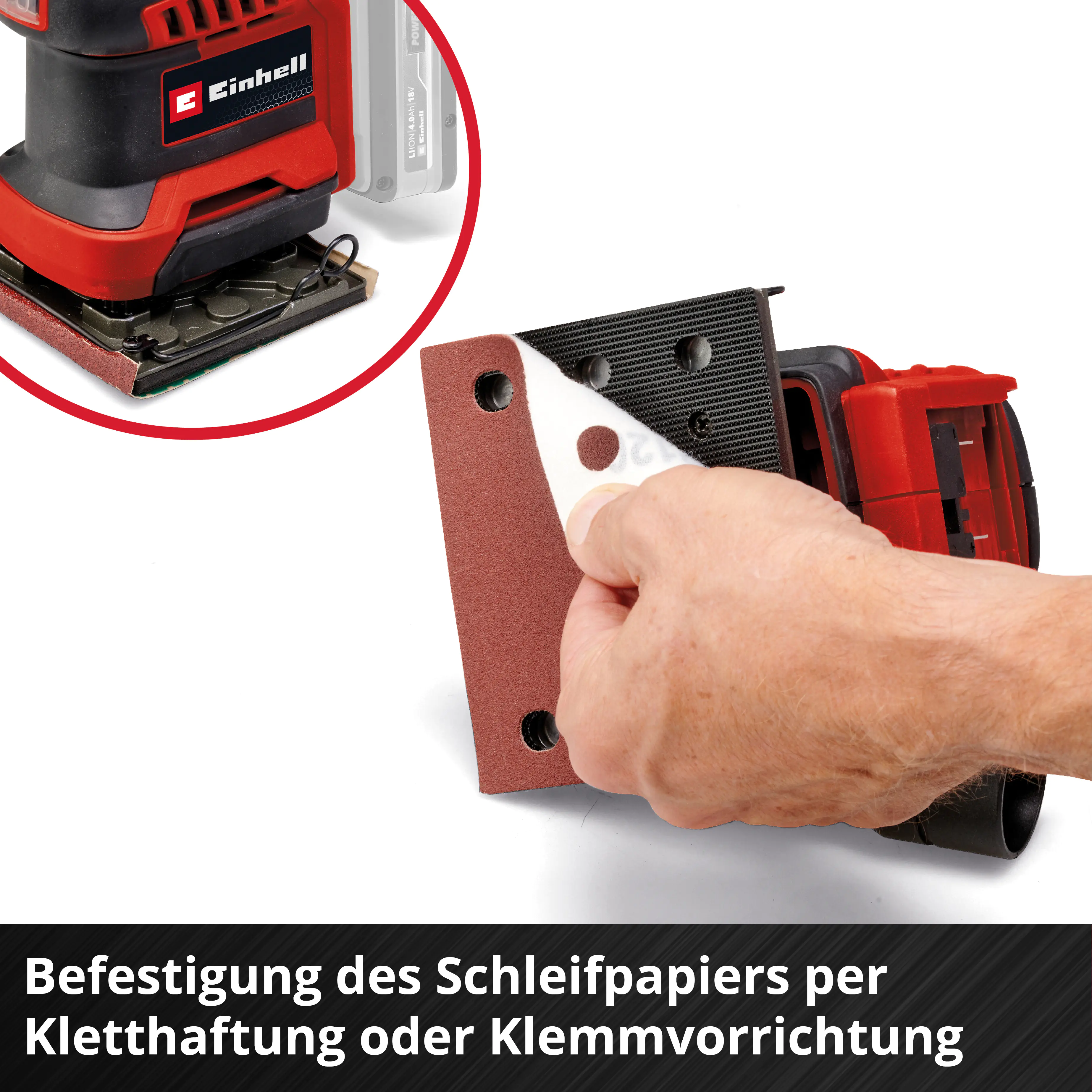 Einhell Expert Akku-Faustschleifer TE-OS 18/113 Li Solo