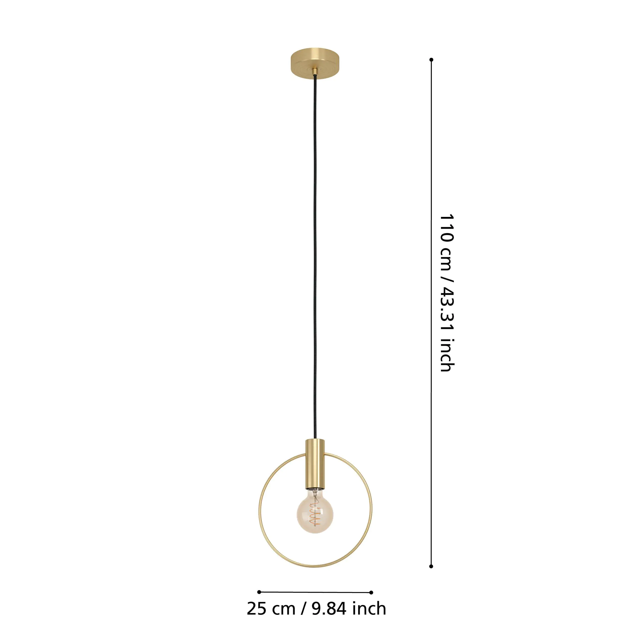 Eglo Pendelleuchte Manizales messing 25 x 10,5 x 110 cm