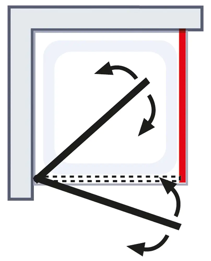 Schulte Drehtür Seitenwand 90 x 90 x 200 cm Toura