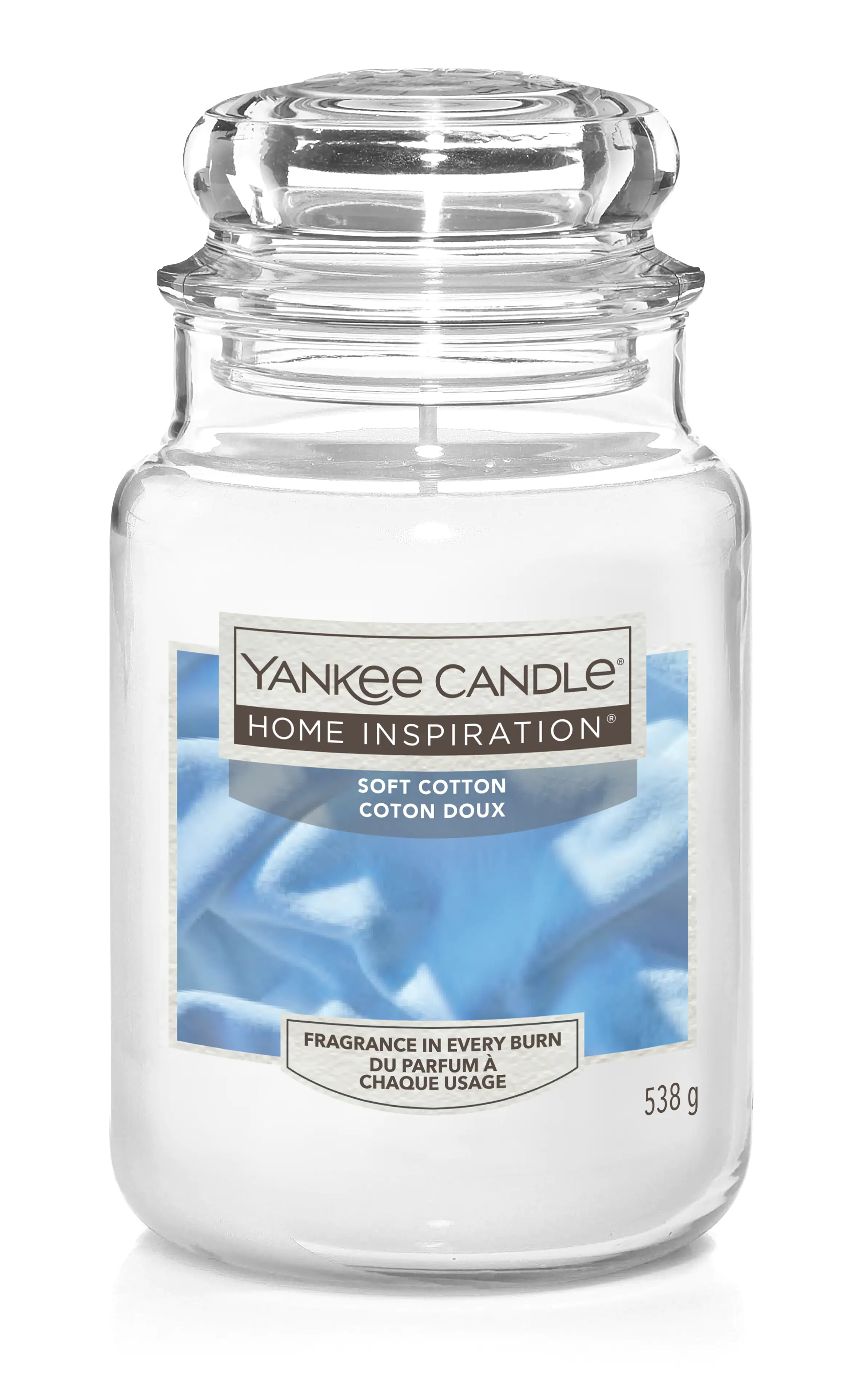 Yankee Candle Duftkerze Großes Glas Soft Cotton 538 g, weiß