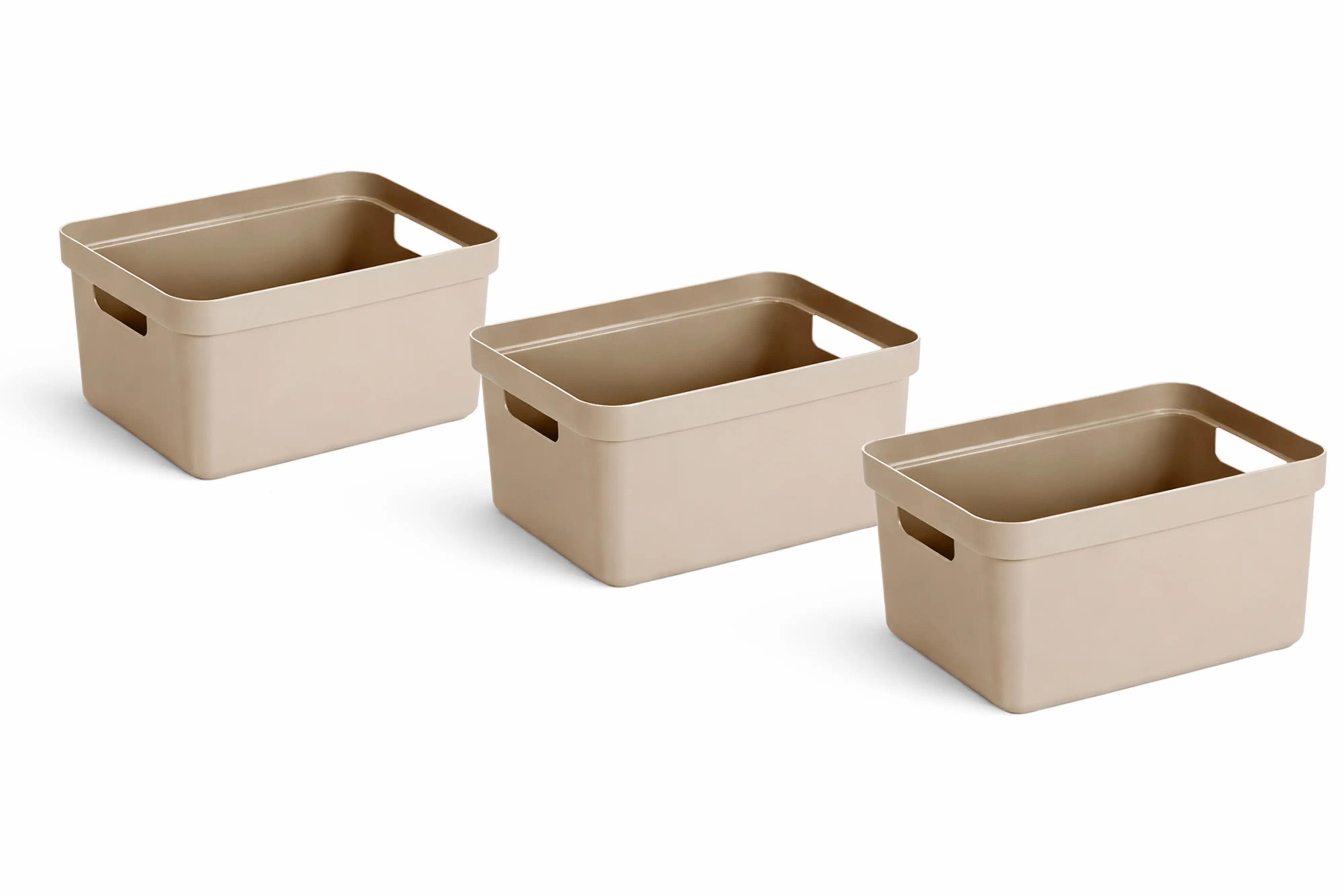 Sunware Aufbewahrungsbox Sigma Home mit Griffen 35 x 24,6 cm 13 L beige 3er Set