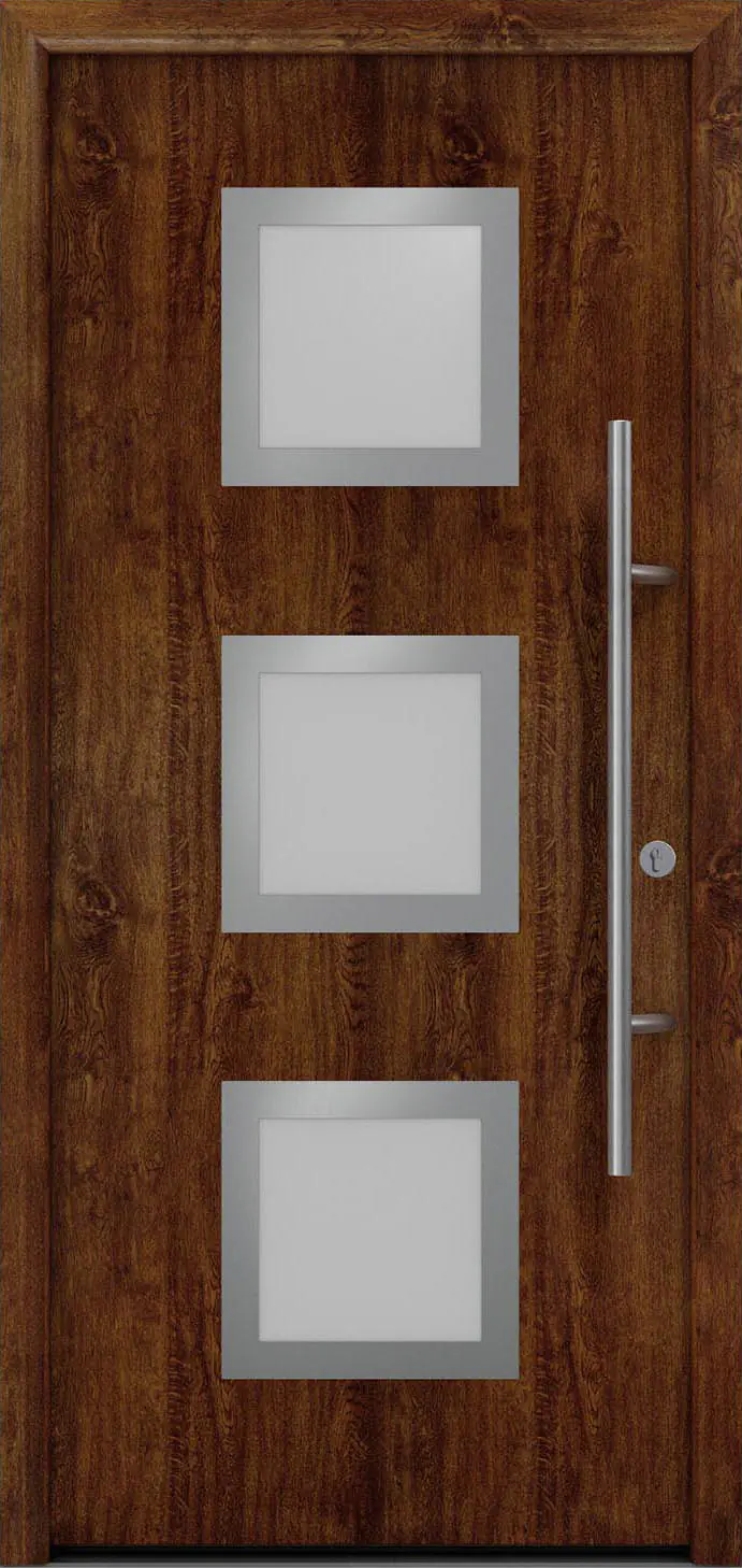 EcoStar Haustür ISOPRO Secur IPS 810S RC2 dark oak 110 x 210 cm