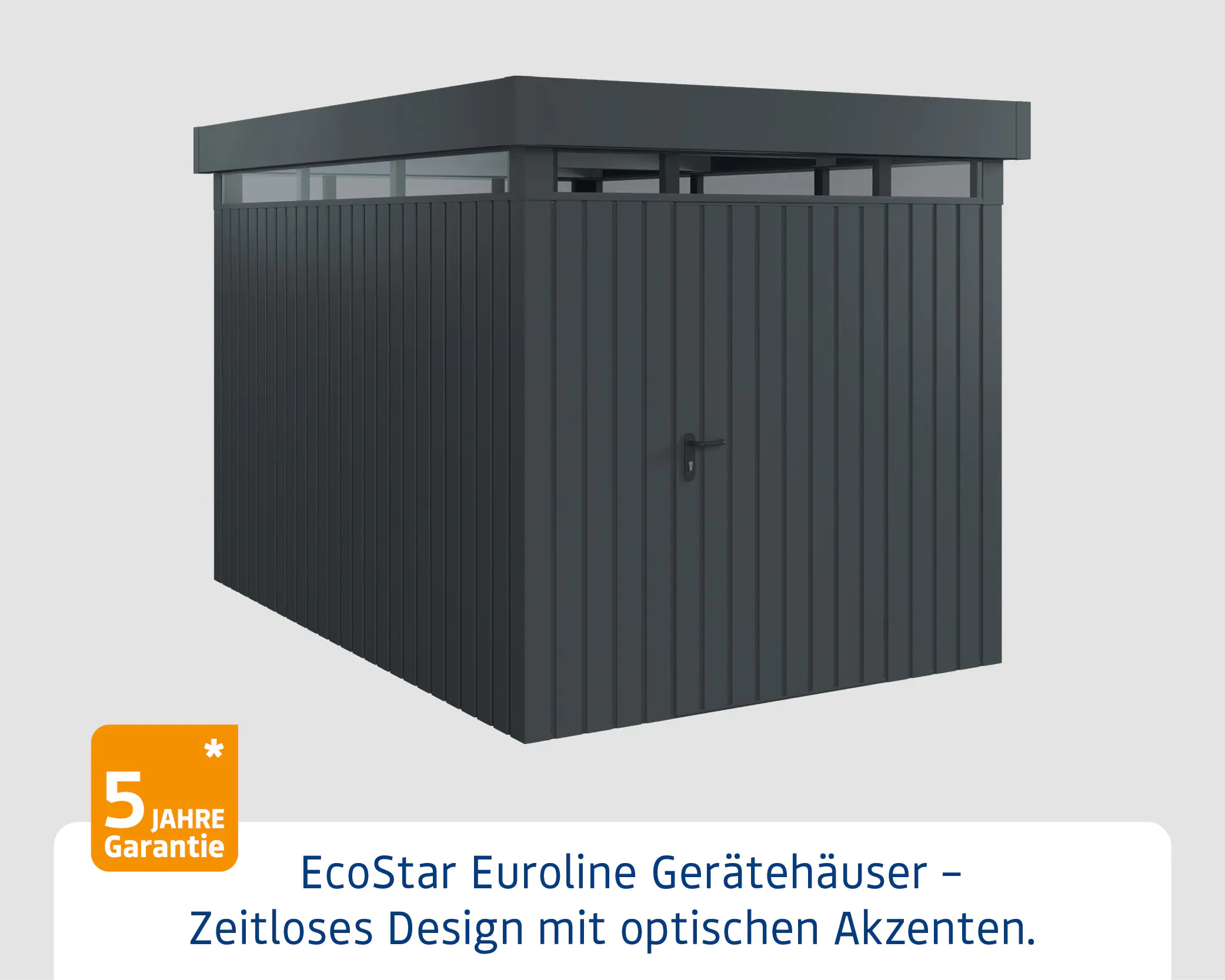 EcoStar Metallgerätehaus Euroline EFD7 LB anthrazit 214 x 310 cm 1-flg.