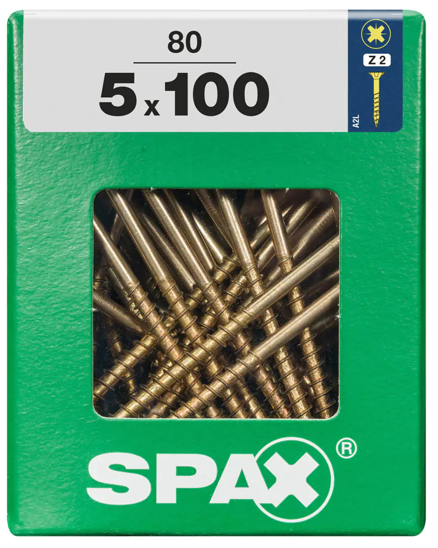 Spax Universalschrauben 5.0 x 100 mm PZ 2 - 80 Stk.
