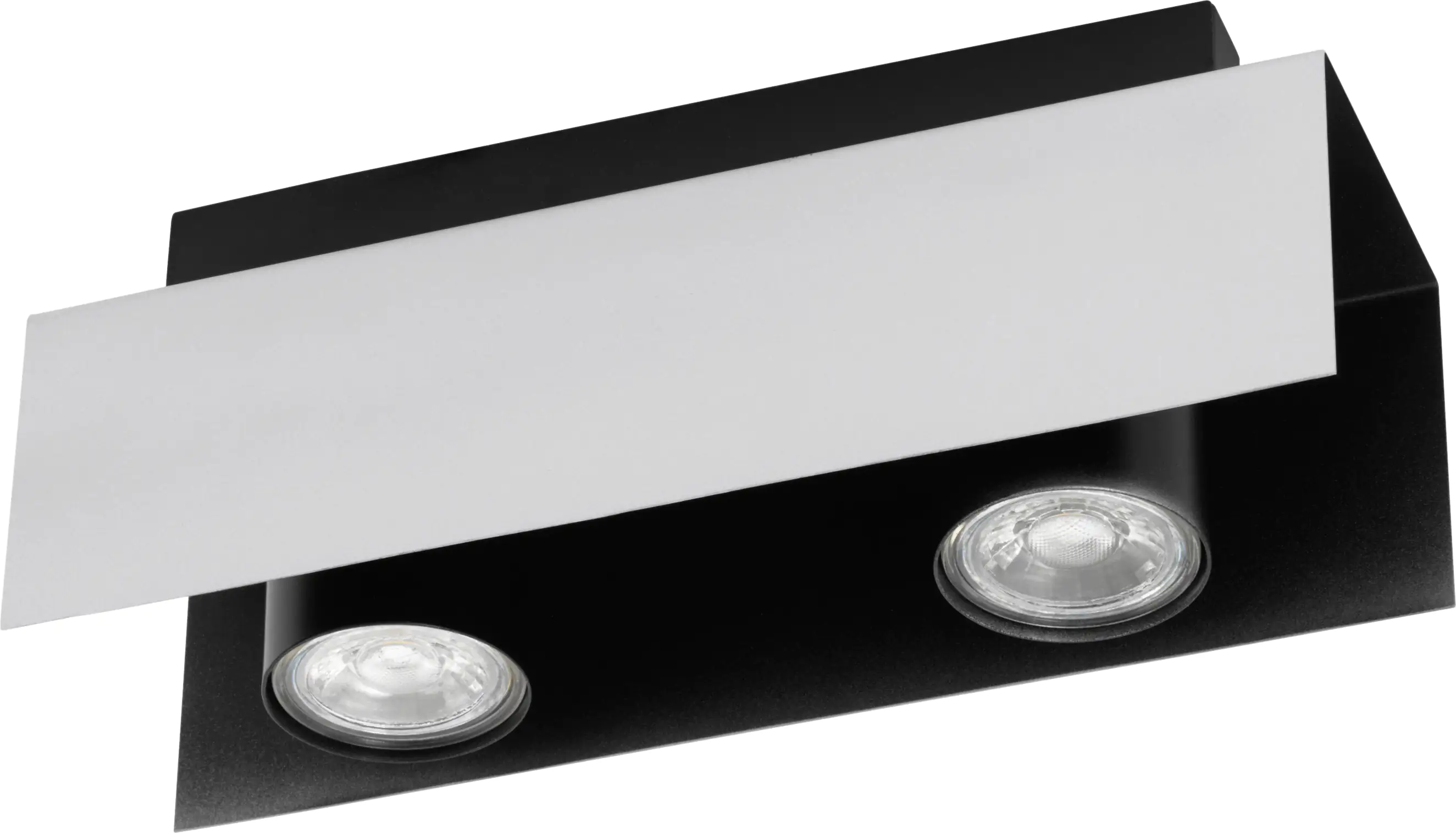 Eglo LED Deckenleuchte Viserba weiß-alu-schwarz 2-flammig GU10, warmweiß