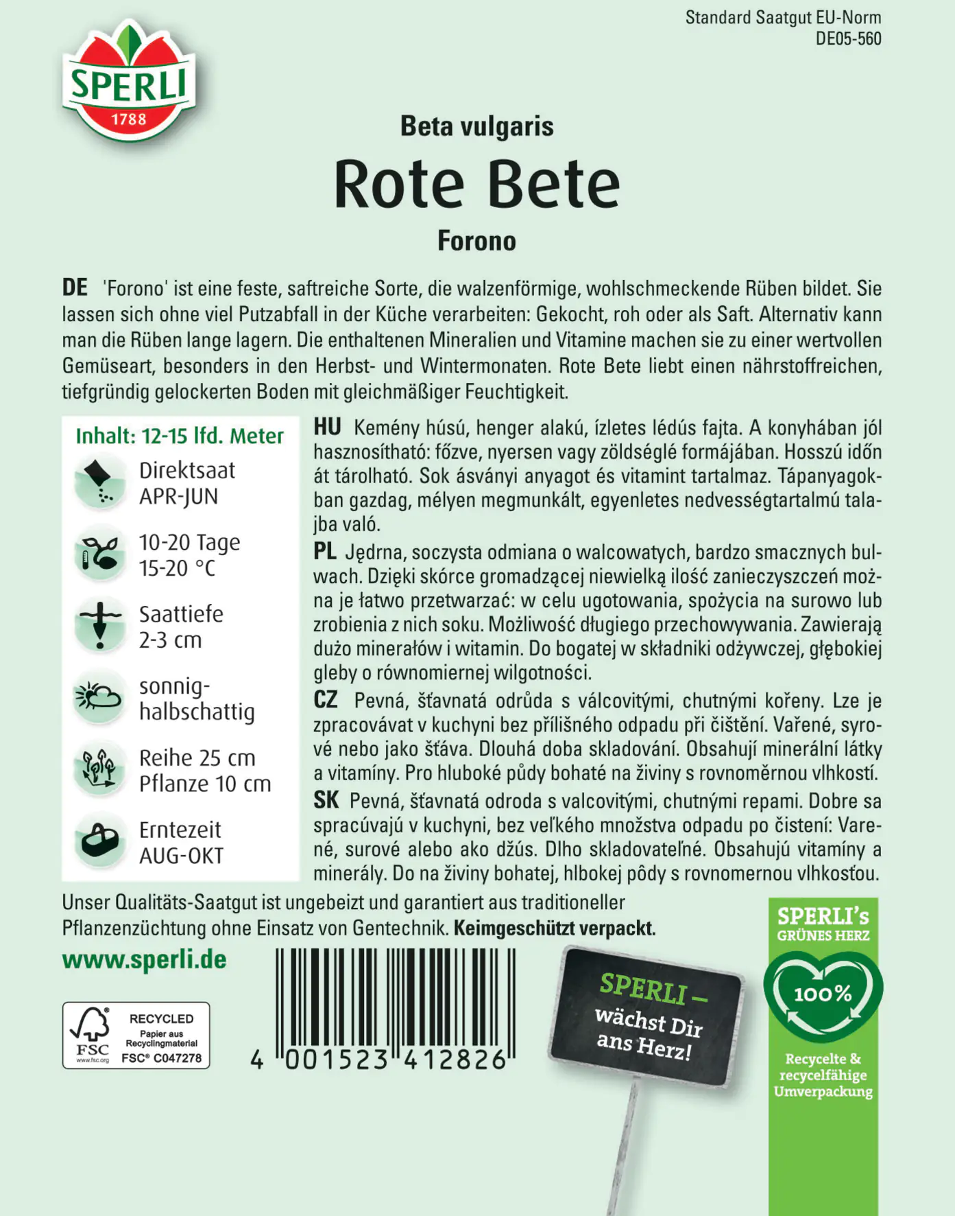 Sperli Rote Bete Forono