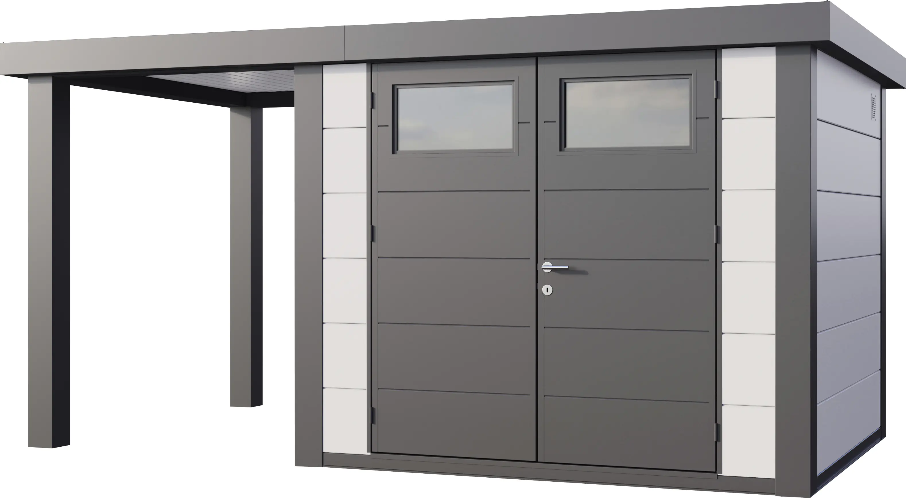 Telluria Gerätehaus Classico Open Lounge S 2724 links weiß 436 x 238 cm