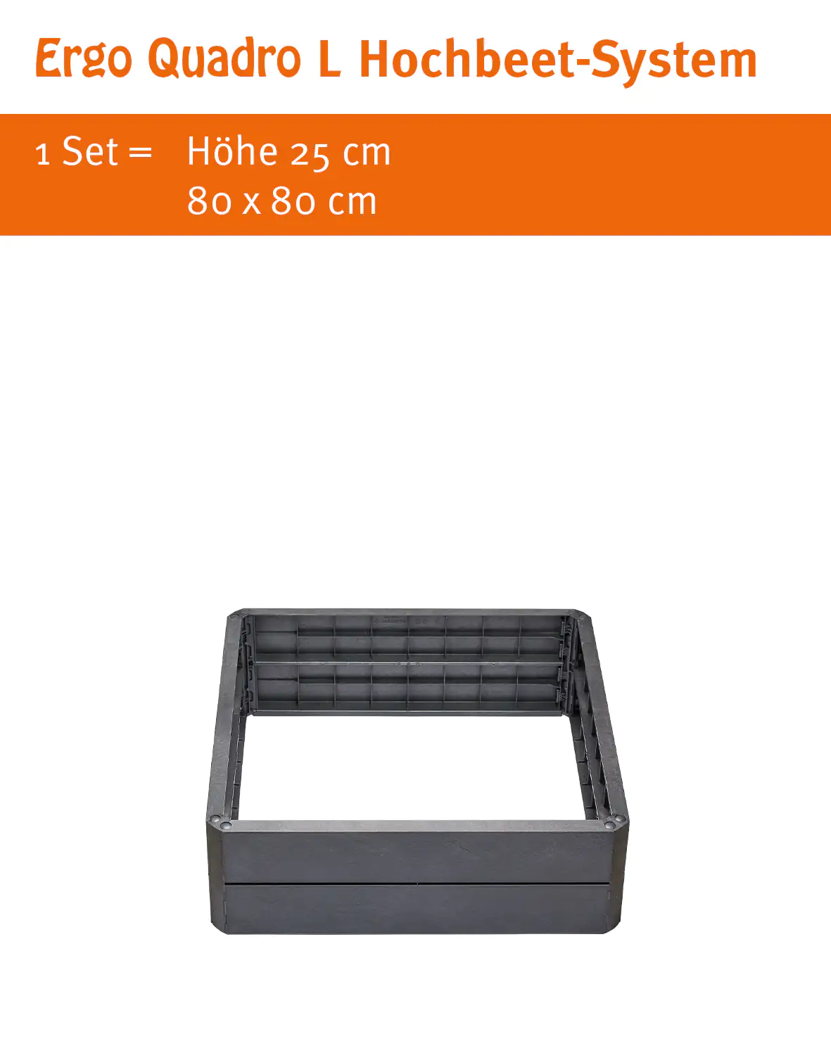 Garantia Hochbeet Ergo Quadro L 80 x 80 x 25 cm (L x B x H)