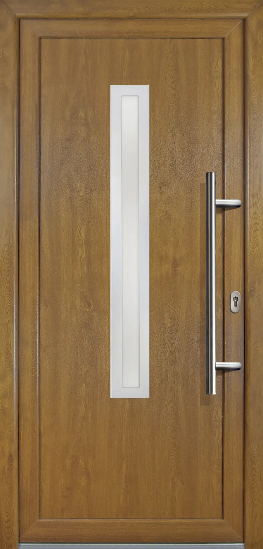 Meeth Haustür Signum PVC Exclusiv PVC Modell 70 88 x 200 cm, DIN rechts, weiß/golden Oak
