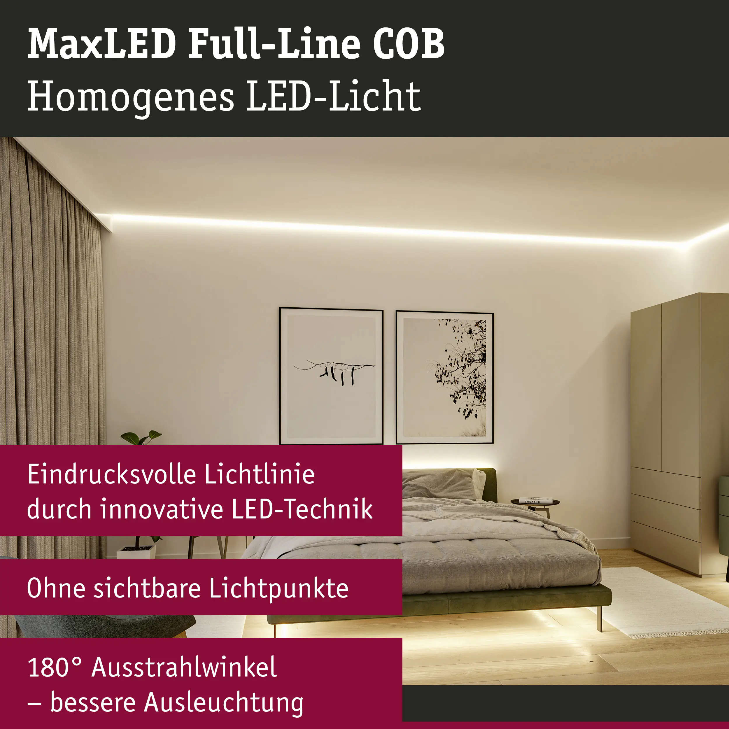 Paulmann MaxLED 500 Stripe-Basisset Set 3 m warmweiß Full-Line COB silber