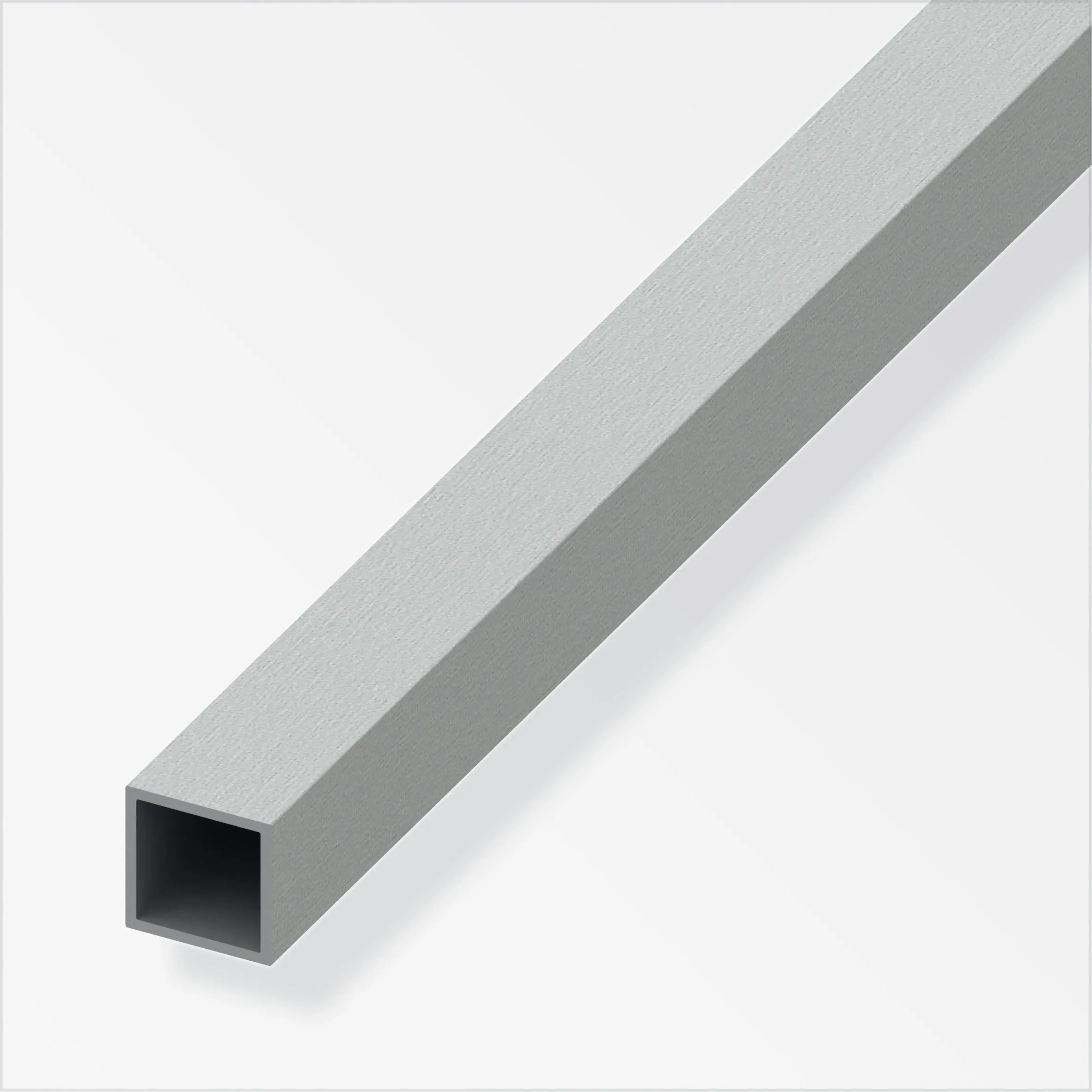 alfer Vierkantrohr 1 m, 15 x 15 x 1 mm Alu eloxiert gebürstet edelstahl
