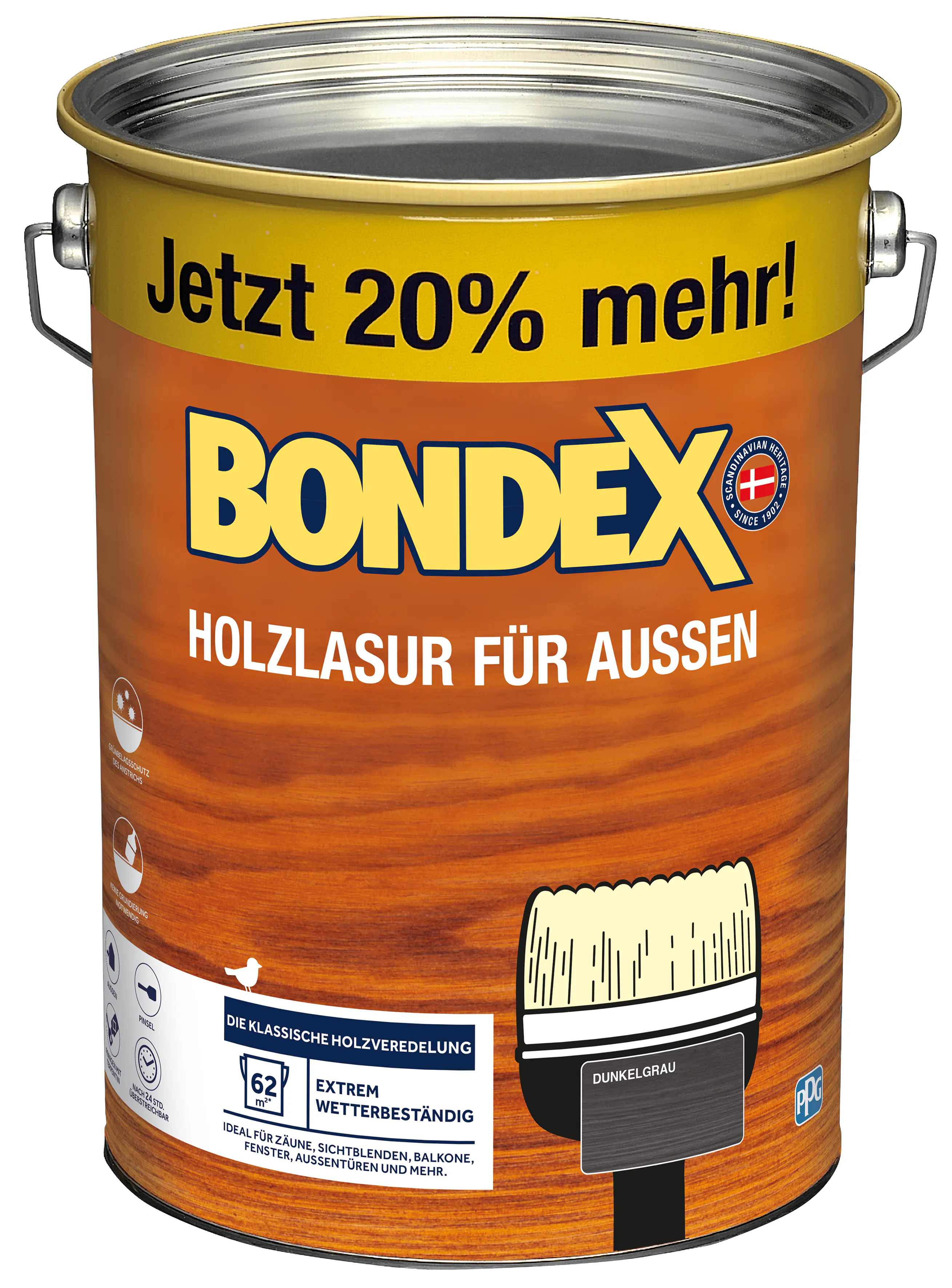 Bondex Holzlasur für Außen 4,8 L dunkelgrau