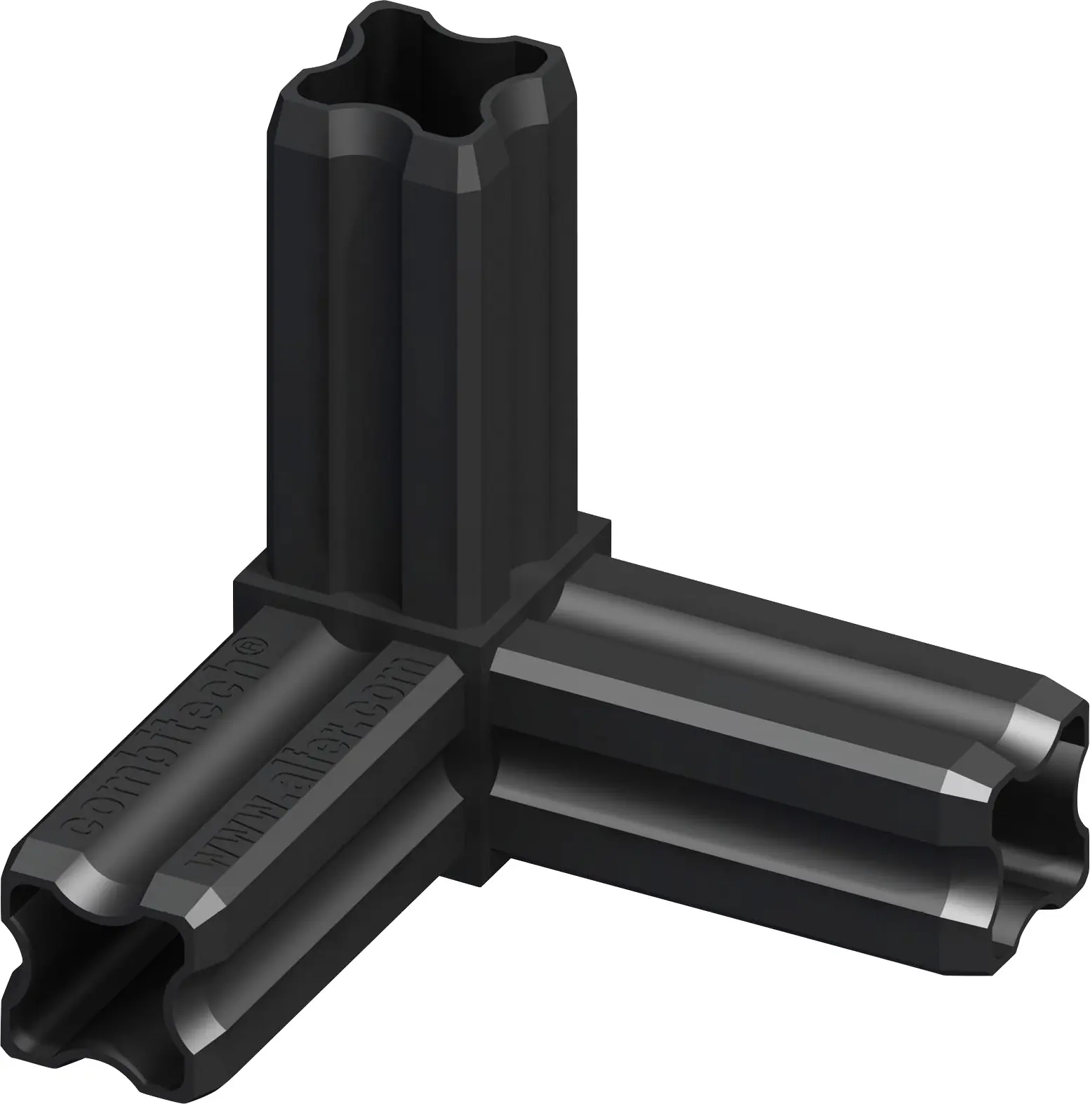 alfer Eck-Verbinder 90º, 3 Zapfen 23.5 mm 23.5 mm Kunststoff schwarz
