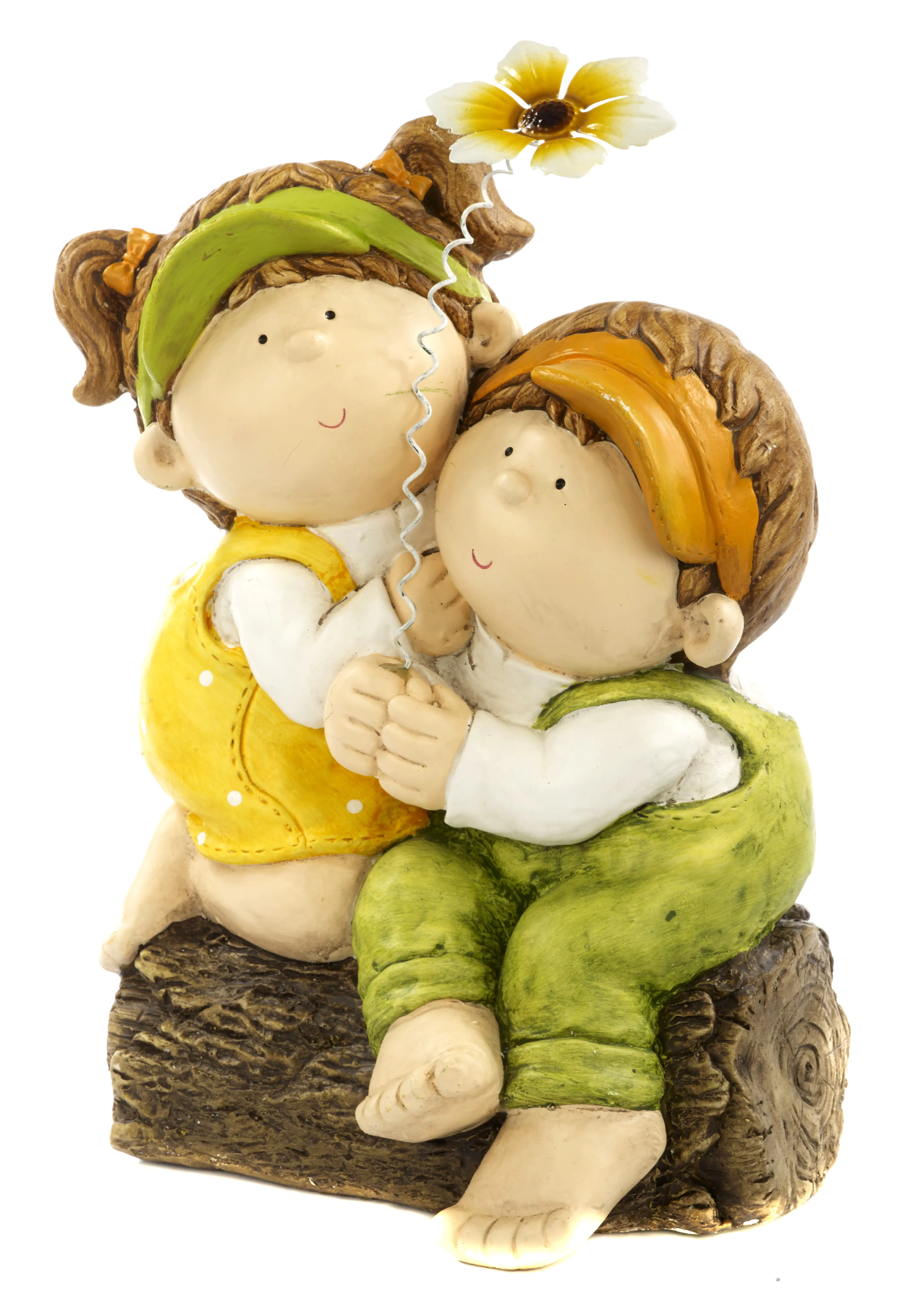 TrendLine Dekofigur Kinder 41 x 31 cm braun gelb grün