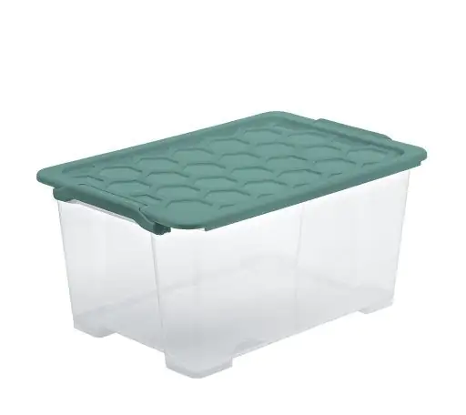 Rotho Aufbewahrungsbox Evo Safe mit Deckel 59 x 39,5 cm 44 L transparent