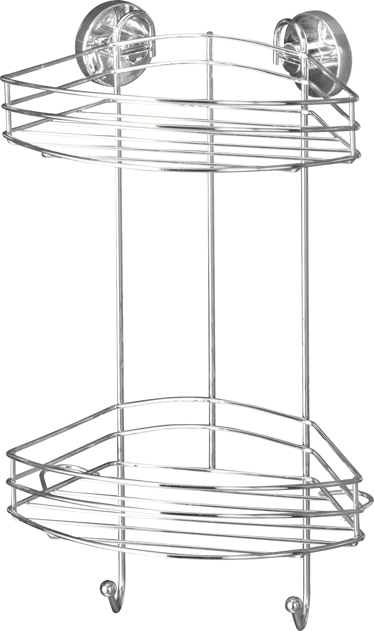 Wenko Eckduschkorb Vacuum-Loc Stahl, chrom, 2 Ablagen