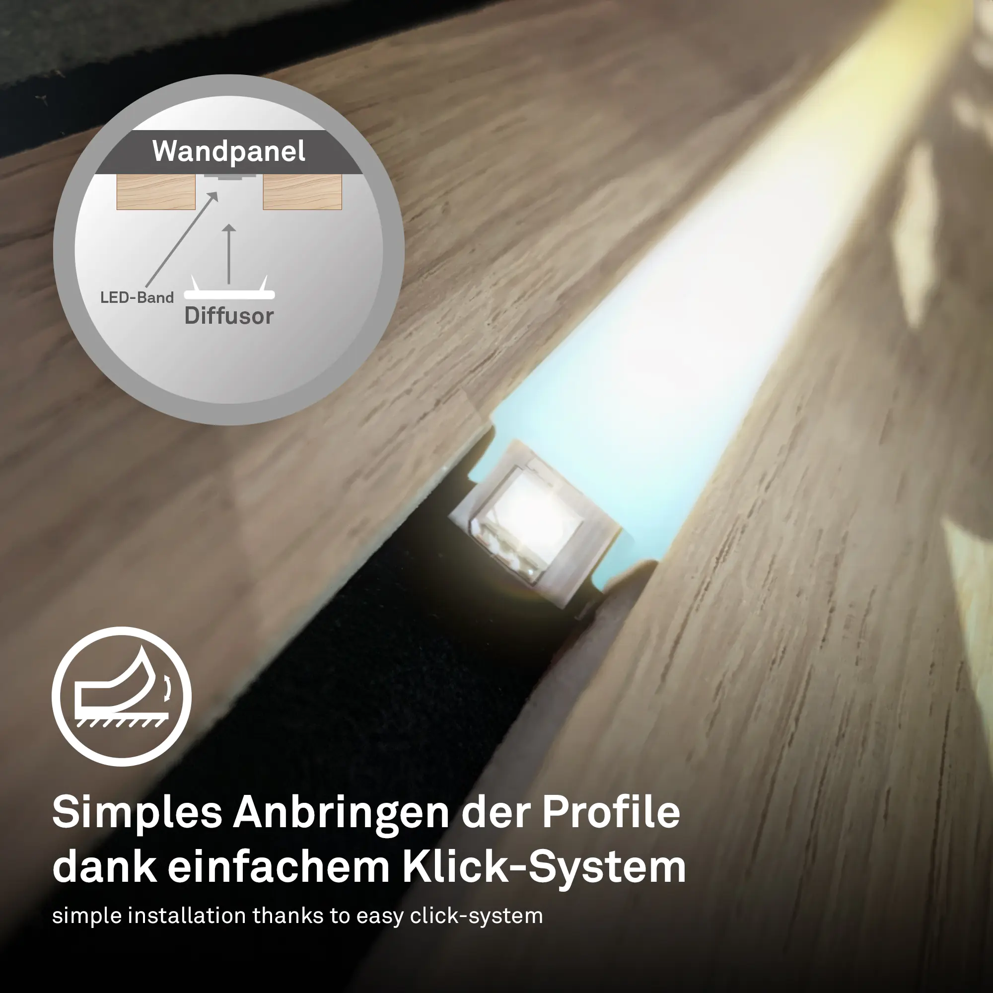 PC Profil Diffusor für Akustikpaneele Kunstoff 130 cm Milchglas Optik 16-17 mm