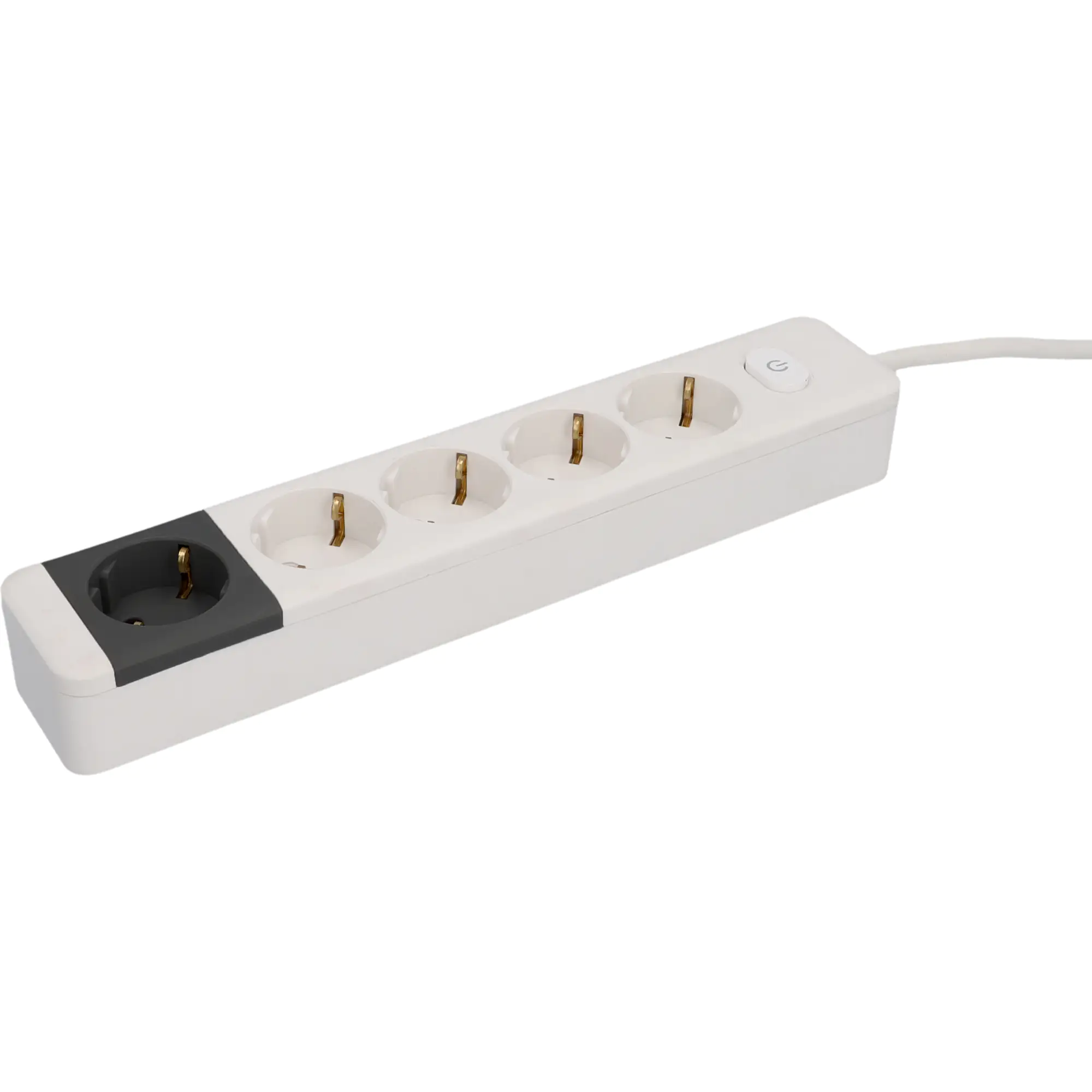 Unitec Tischsteckdose 5-fach 1,4 Meter mit Schalter, weiss/anthrazit