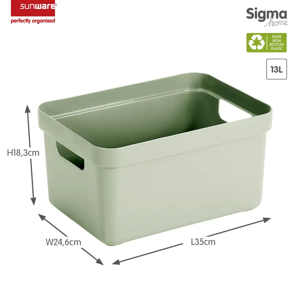 Sunware Aufbewahrungsbox Sigma Home mit Griffen 35,2 x 25,3 cm 13 L hellgrün