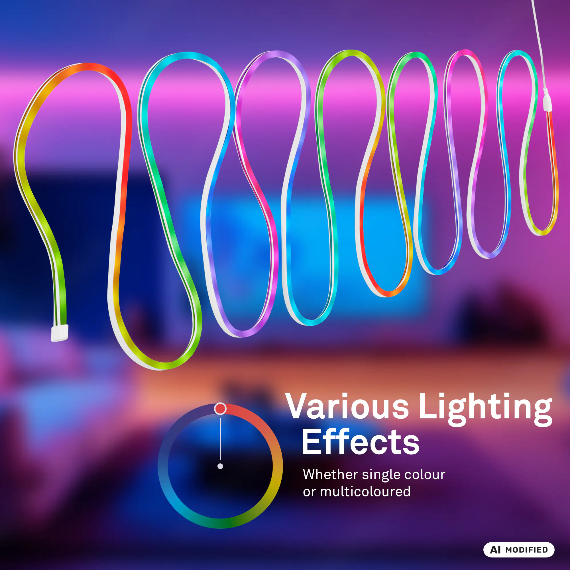 Briloner LED-Streifen Neon RGB mit Musiksensor 5 m dimmbar weiß