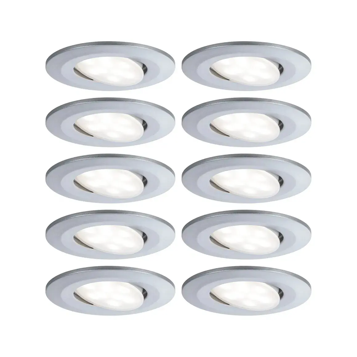 Paulmann LED-Einbauleuchte Calla Ø 9 cm neutralweiß chrom matt 10er Set