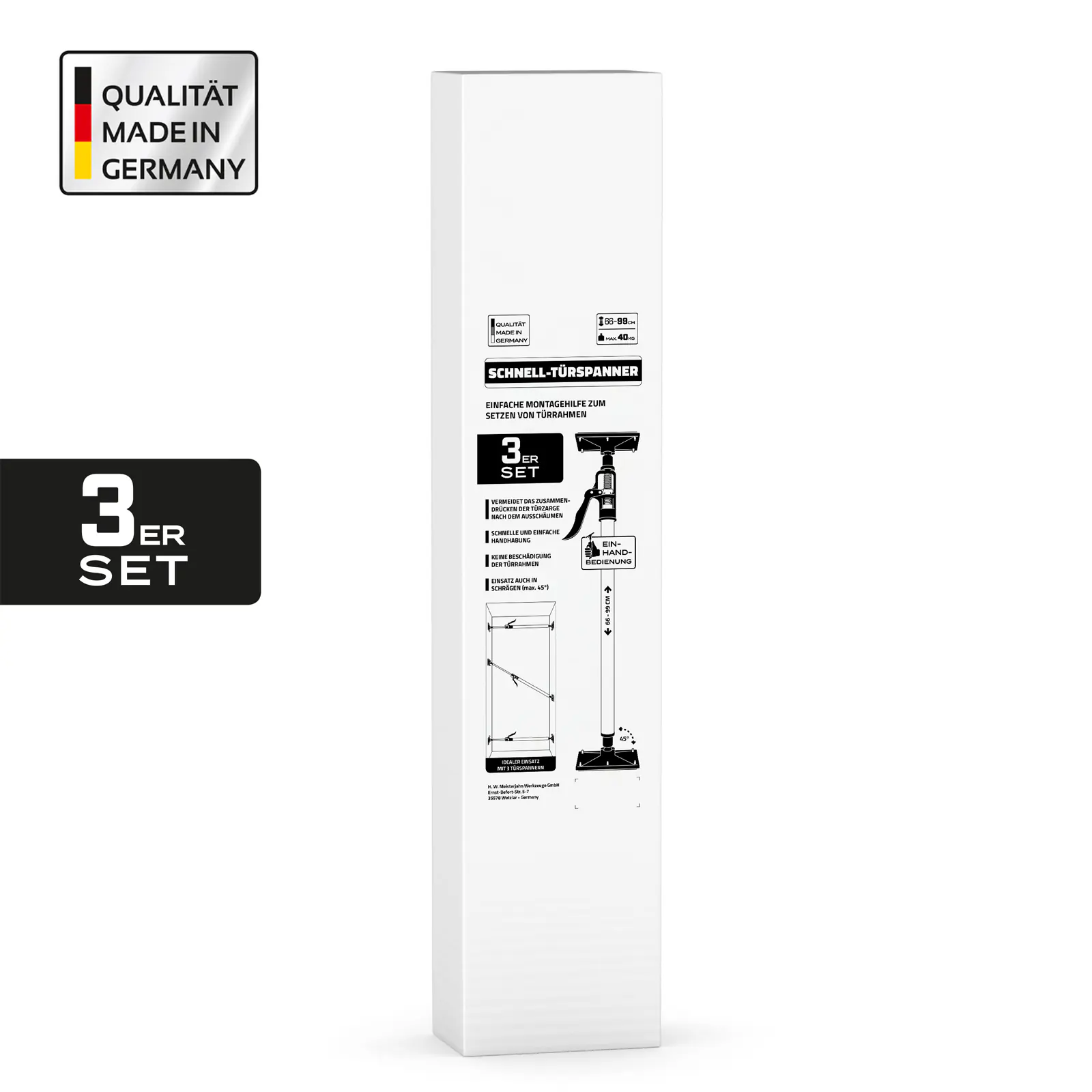 Profispann Schnell Türspanner Alu 3er-Set 66 - 99 cm