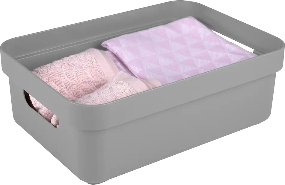 Sunware Aufbewahrungsbox Sigma Home mit Griffen 35,2 x 25,3 cm 9 L hellgrau