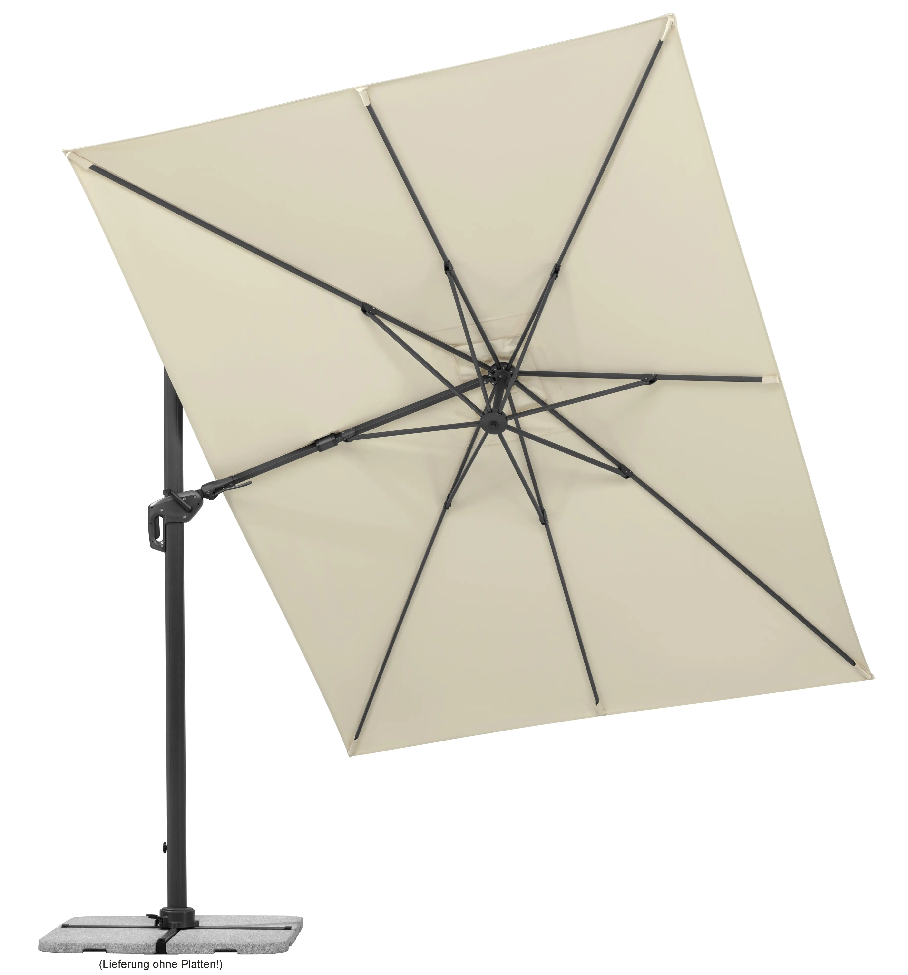 Schneider Ampelschirm Rhodos Twist natur 350 x 260 cm inkl. Sonnenschirmhülle