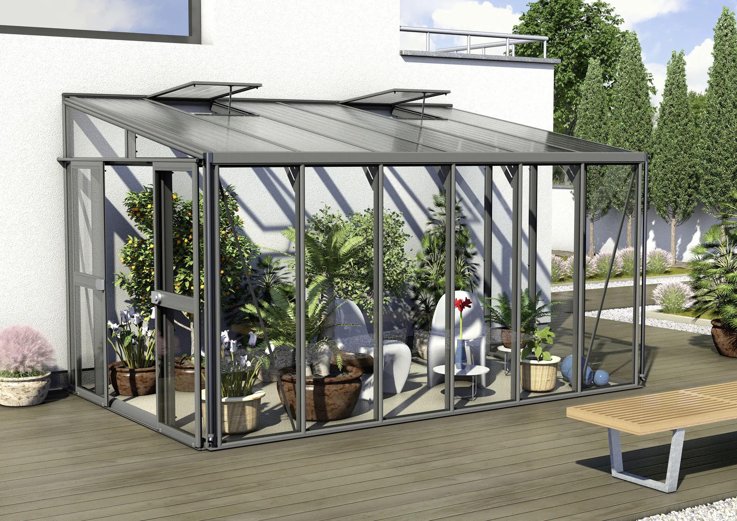 Vitavia Anlehngewächshaus Helena 10200 268 x 407 cm 3 mm ESG