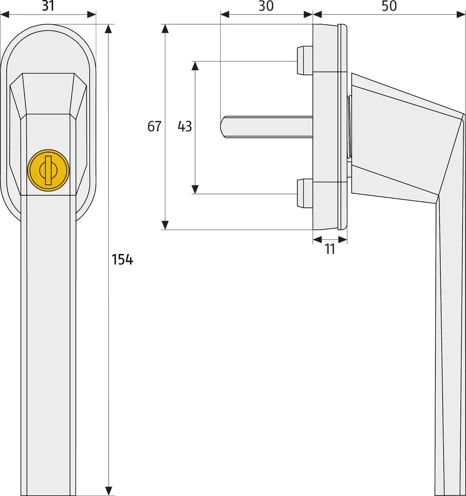 Abus Fenstergriff FG 110 silber