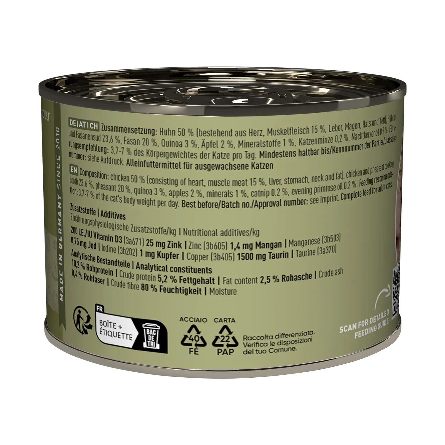 Catz Finefood Katzenfutter Classic No. 15 Huhn & Fasan 200 g