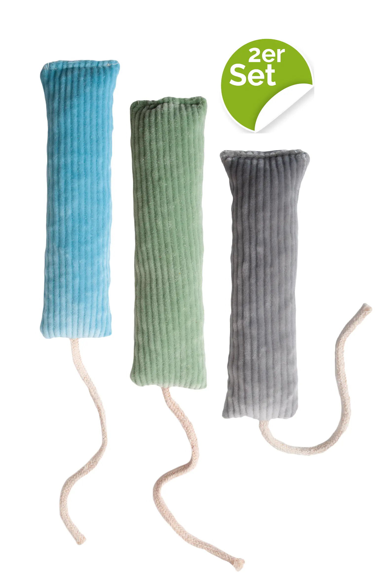 Aumüller Katzenspielzeug Cordkissen Sticks mit Baldrian 16 cm 2 Stück 3-fach sortiert