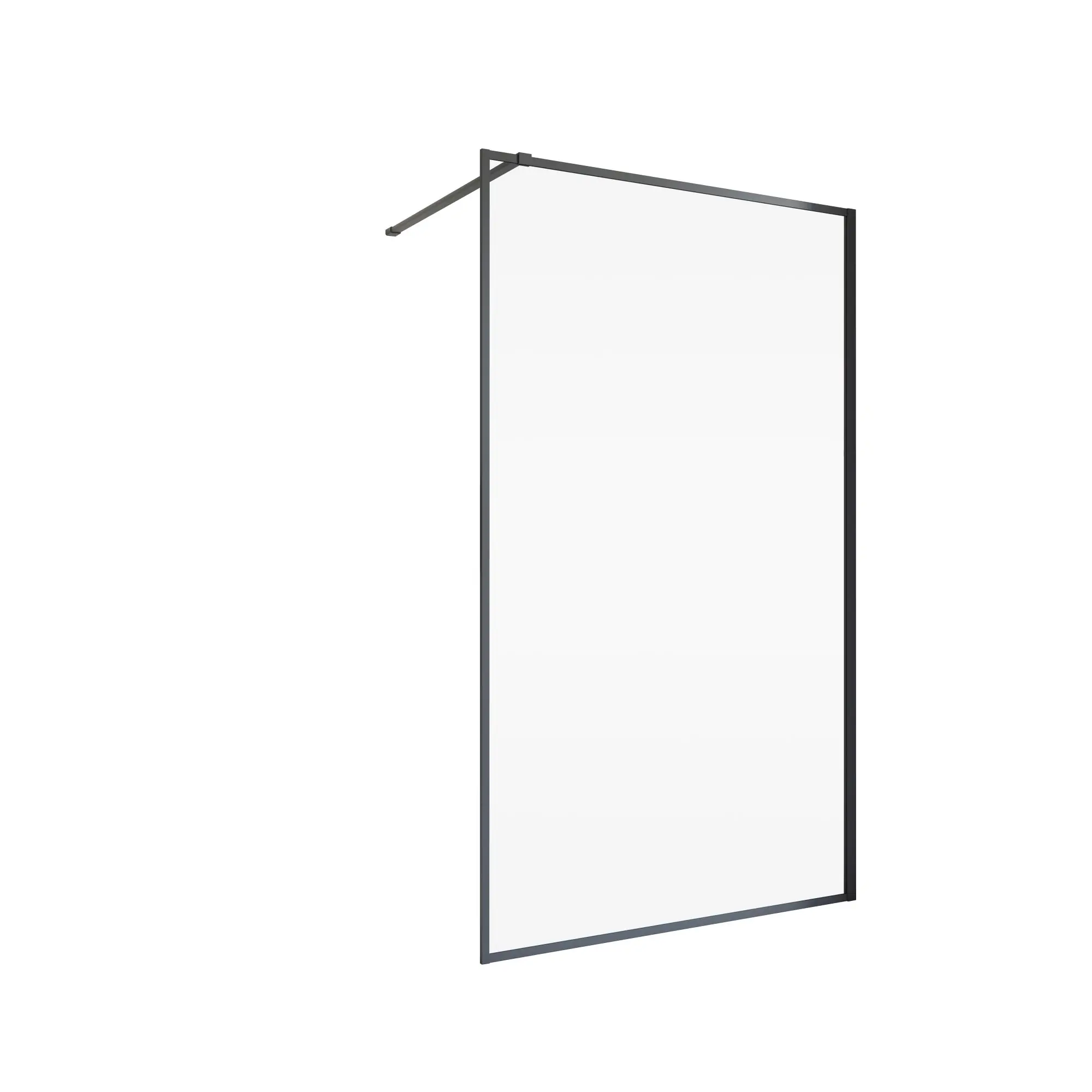 Schulte Duschwand Trend 2.0  Walk In 100 x 200 cm schwarz matt klar