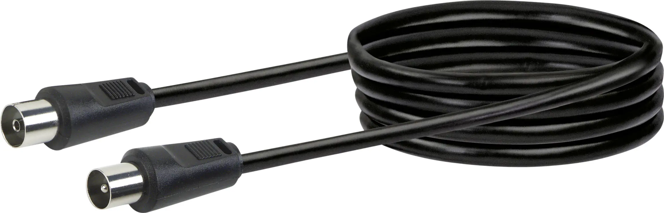 Schwaiger Antennen Anschlusskabel KVK230 053 (75dB) schwarz, 3,0m, 1x IEC Stecker / 1x IEC Buchse